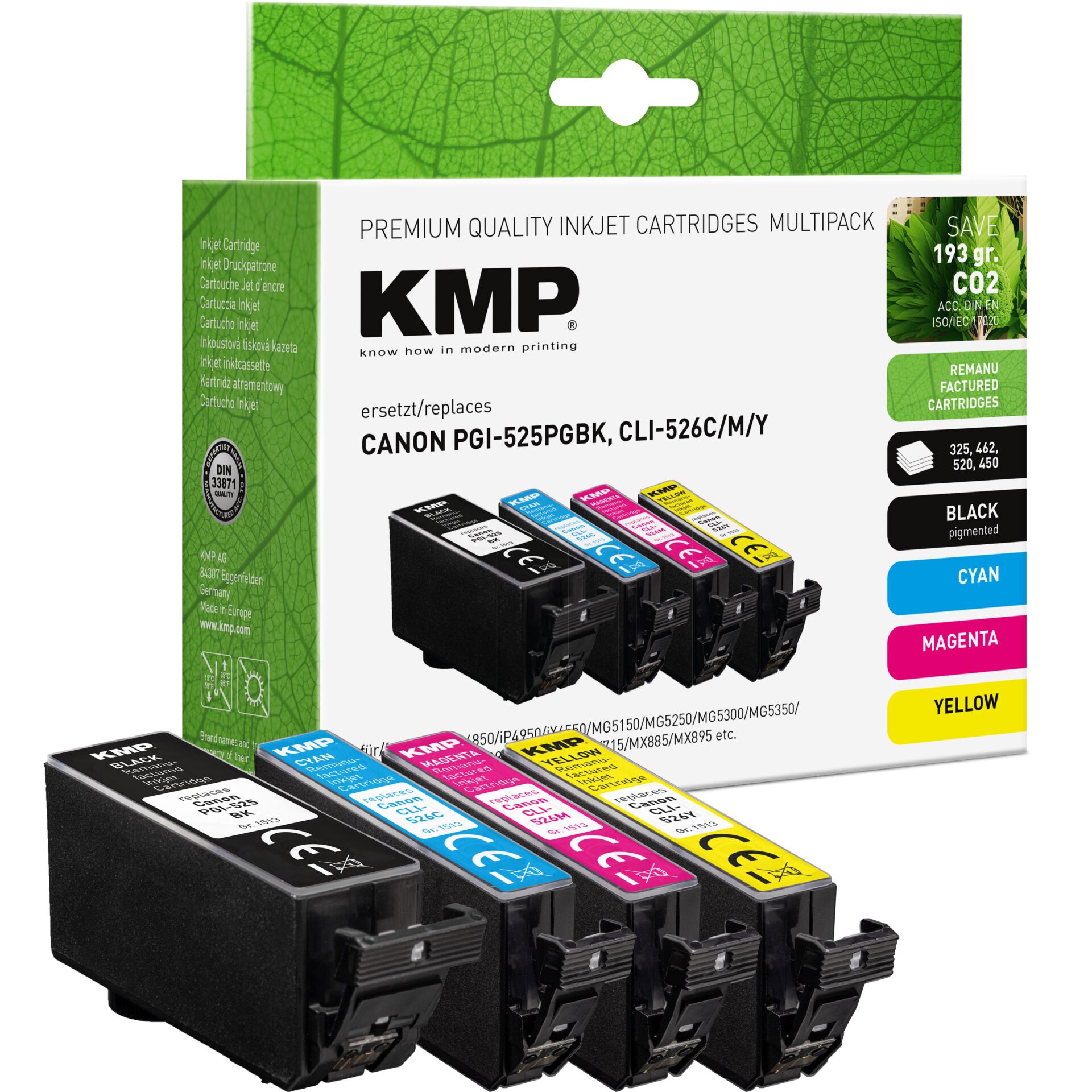 KMP Multipack ersetzt  Canon PGI-525/CLI-526 C/M/Y