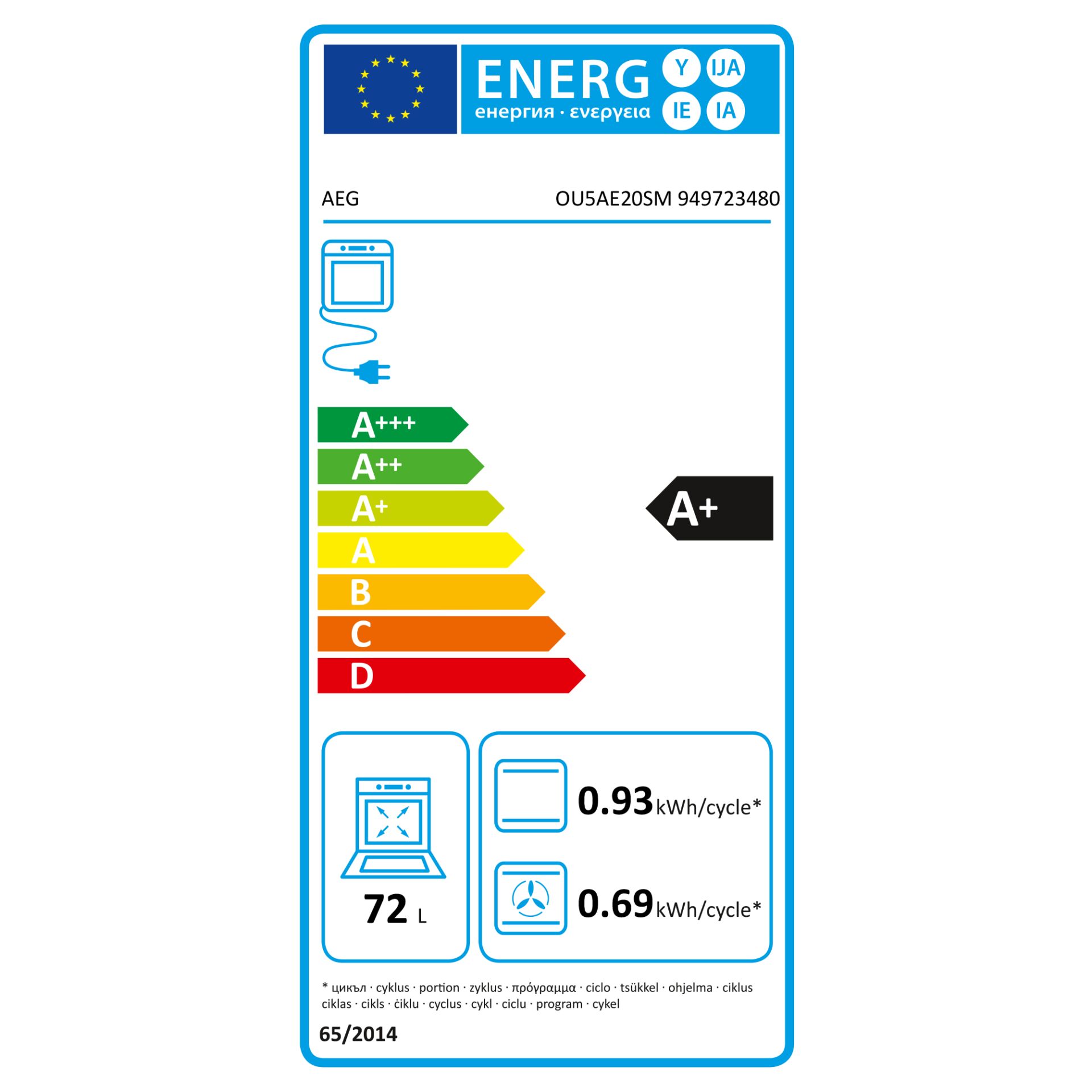 AEG KOMBI3026F  Herd-Set – Energieeffizienzklasse A+