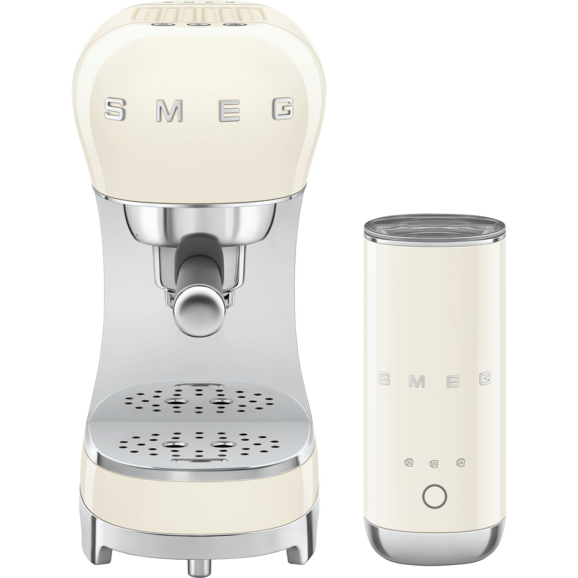 SMEG ECF12CREU Bundle  Siebträgerm. + Milchaufschäumer