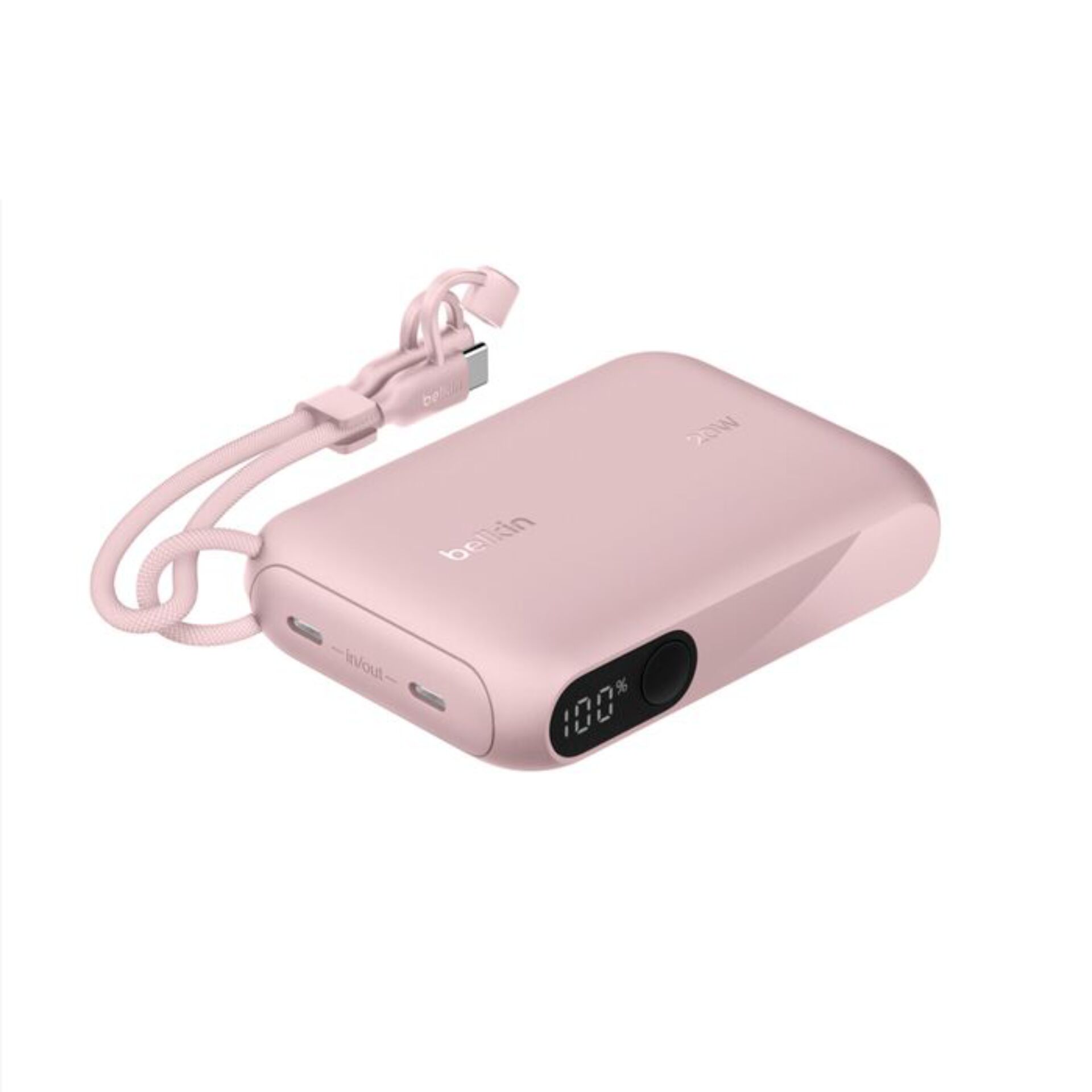 Belkin Powerbank mit Display 20W  10.000mAh USB-C rosa  BPB027hqPK