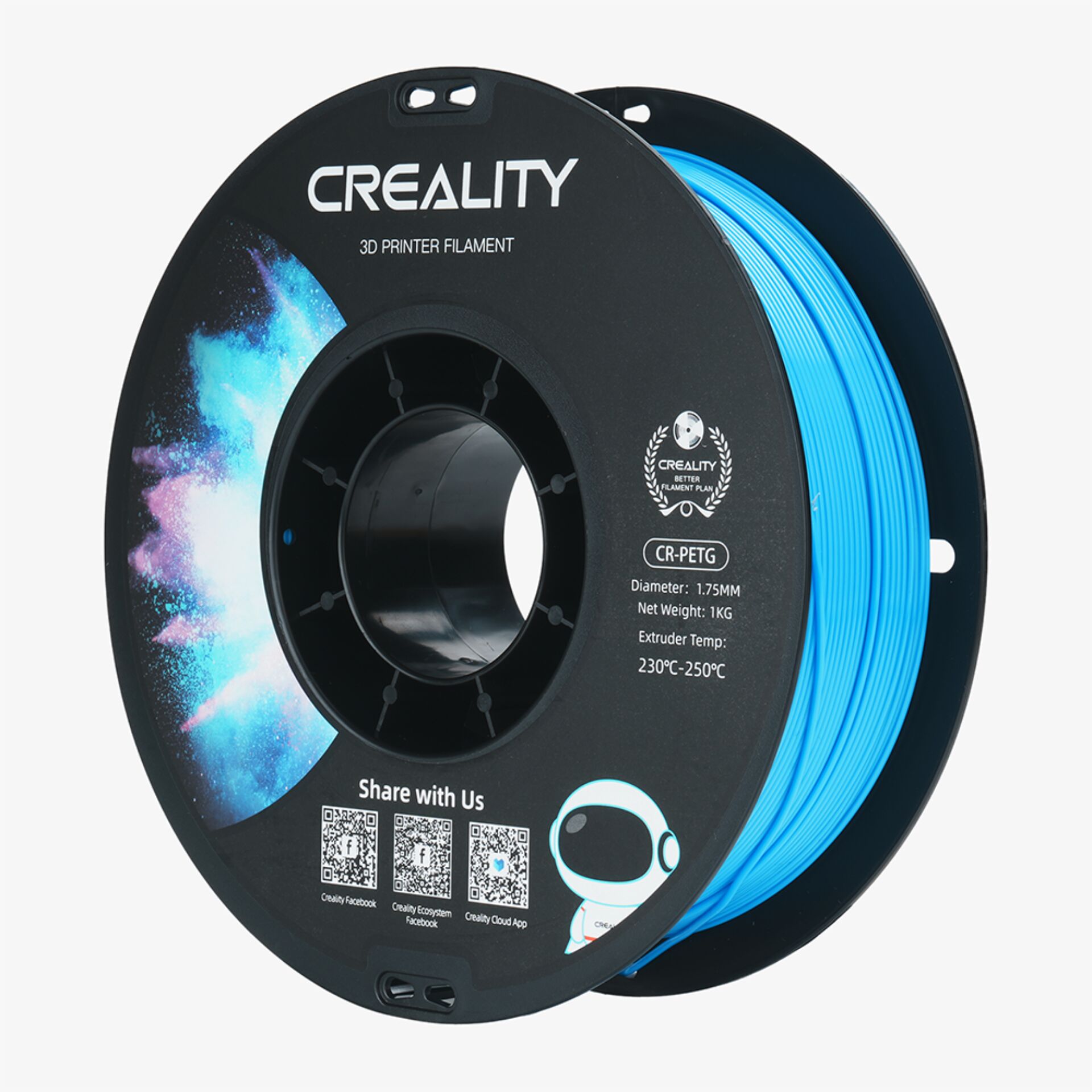 3D-Druck-Filament, Filamentspule, blaues Filament, Spule, Druckmaterial