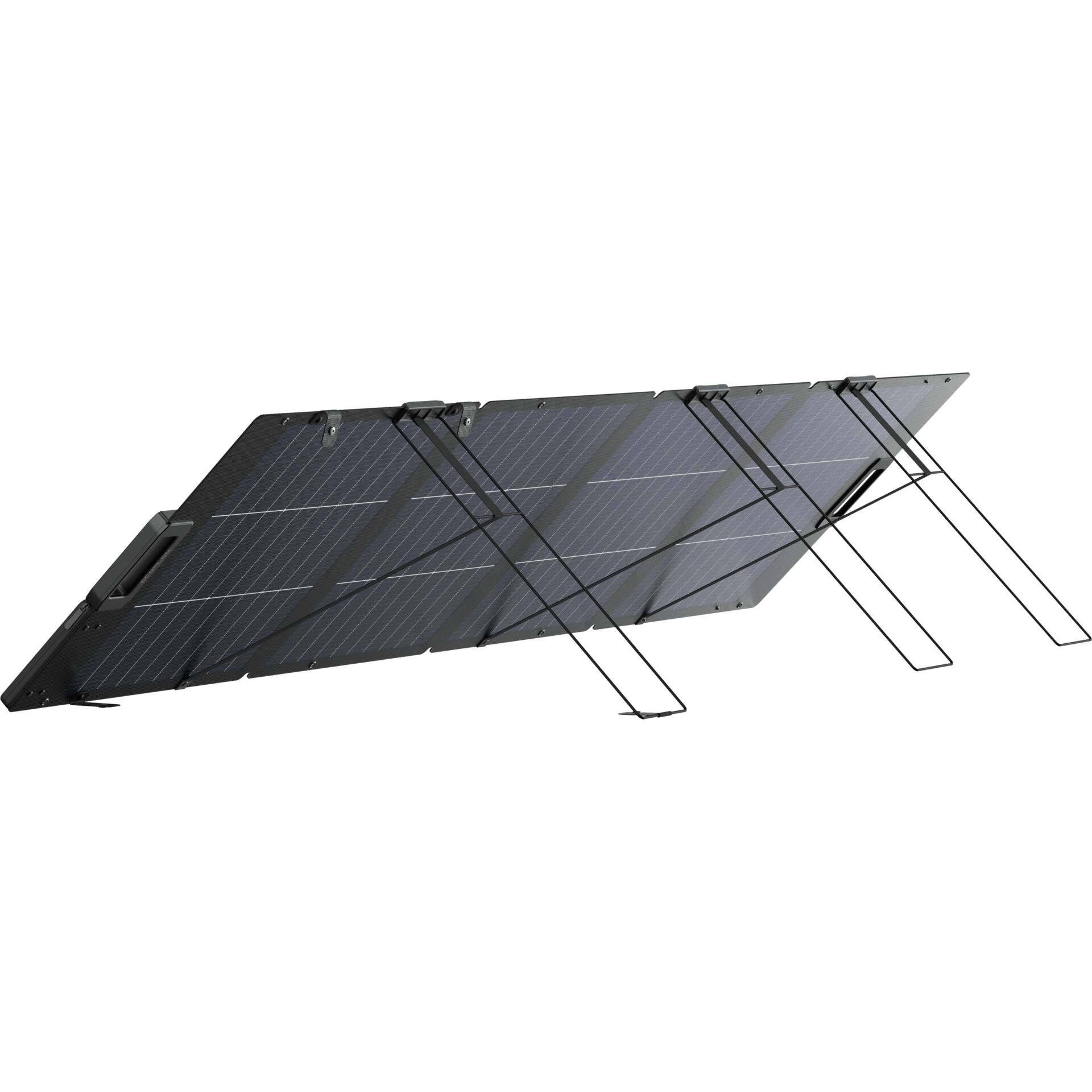 Faltbares Solarpanel, Photovoltaikmodul, Dunkelgrau, Aufstellbare Standfüße, Mehrteilig