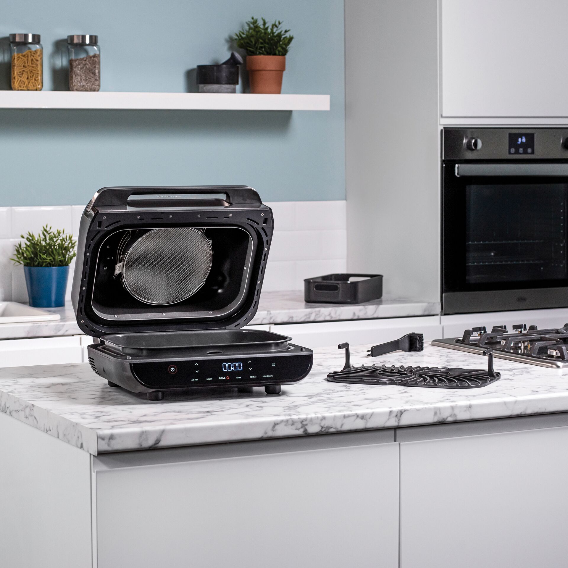 Drinnen, Innenarchitektur, Küche, Kochfeld, Mikrowelle