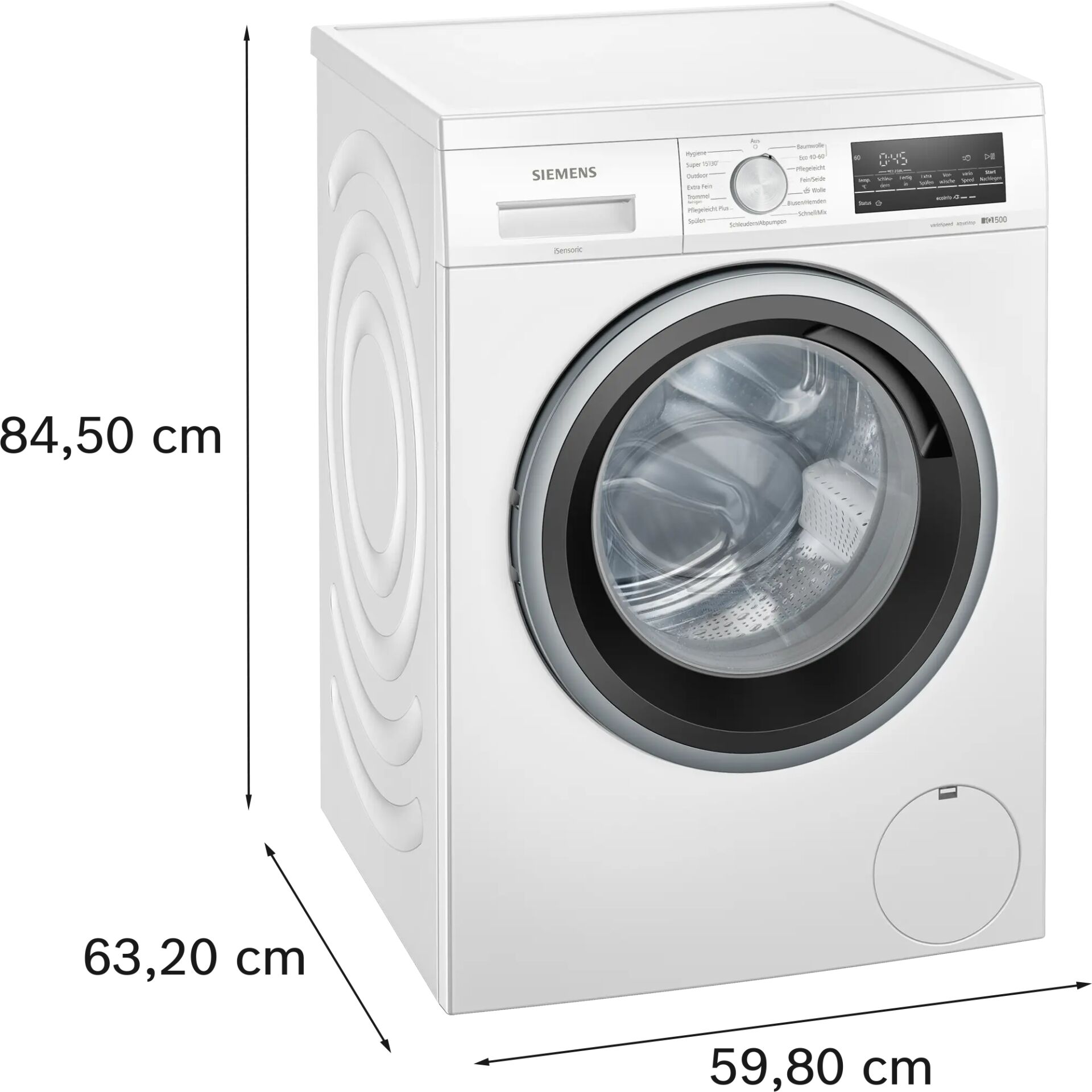 Waschmaschine, Frontlader, Küche, Weiß, Frontlader mit Trommel