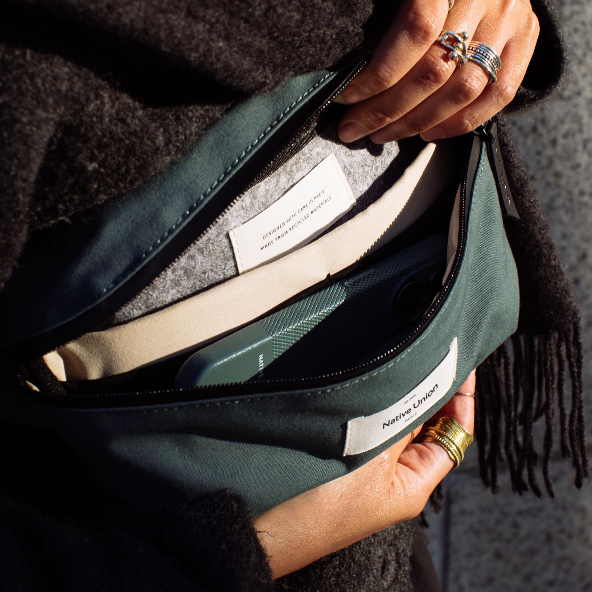 Zubehor, Tasche, Handtasche, Geldbörse, Finger