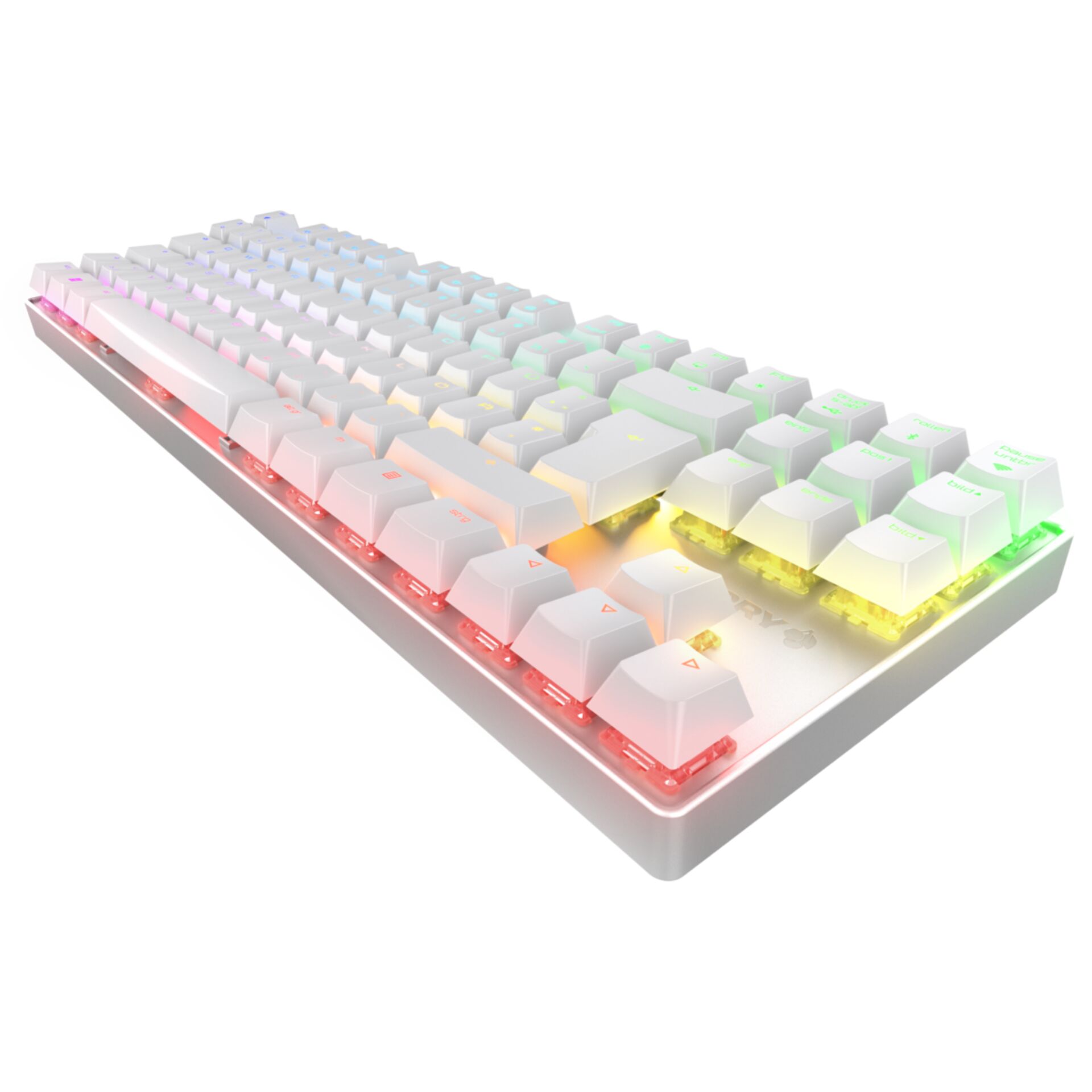 Mechanische Tastatur, RGB-Beleuchtung, weiße Tasten, kompakte Tastatur, Gaming-Zubehör