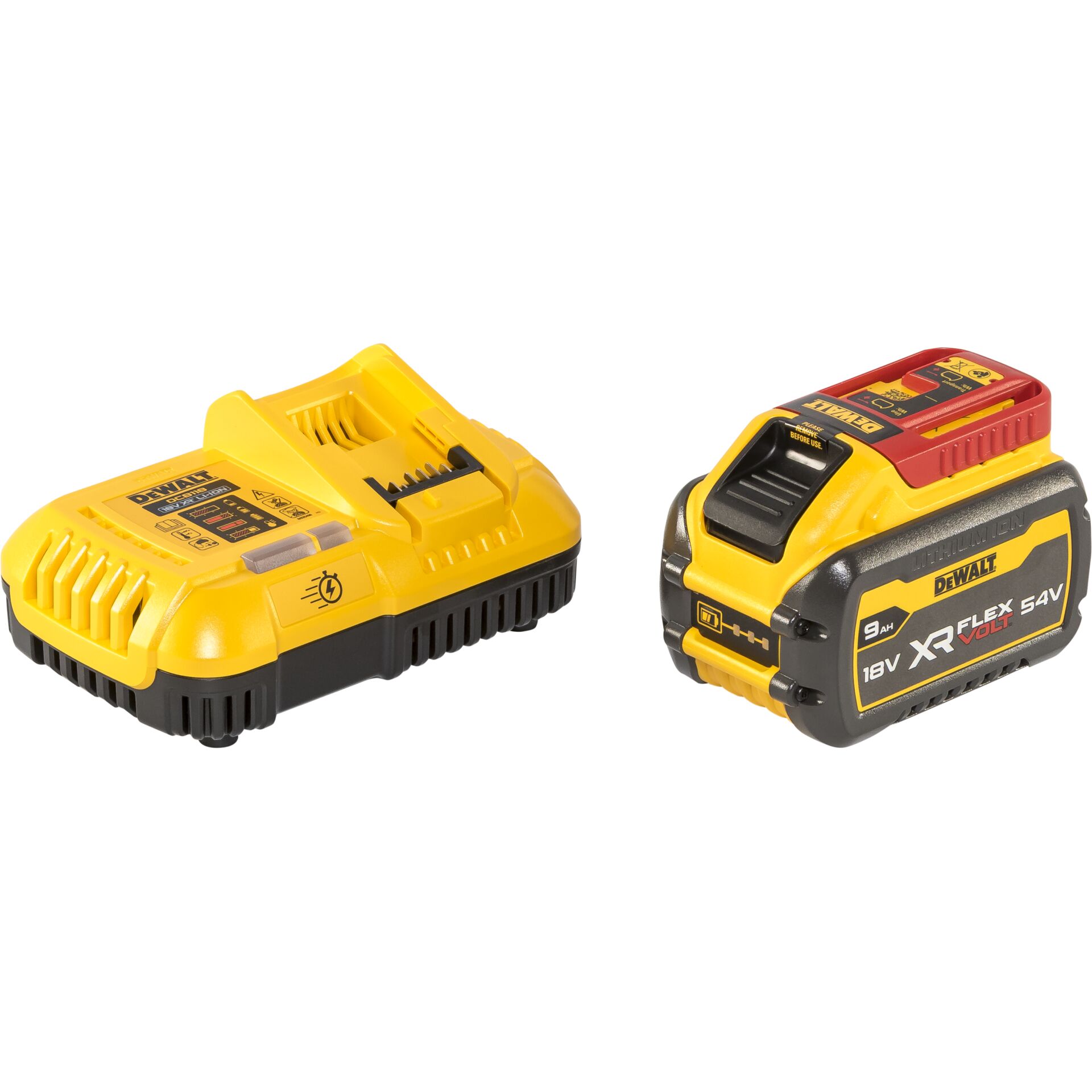 Akku-Ladegerät, Batterie-Ladegerät, Li-Ion, Schwarz-Gelb, 2x Akkus-Set