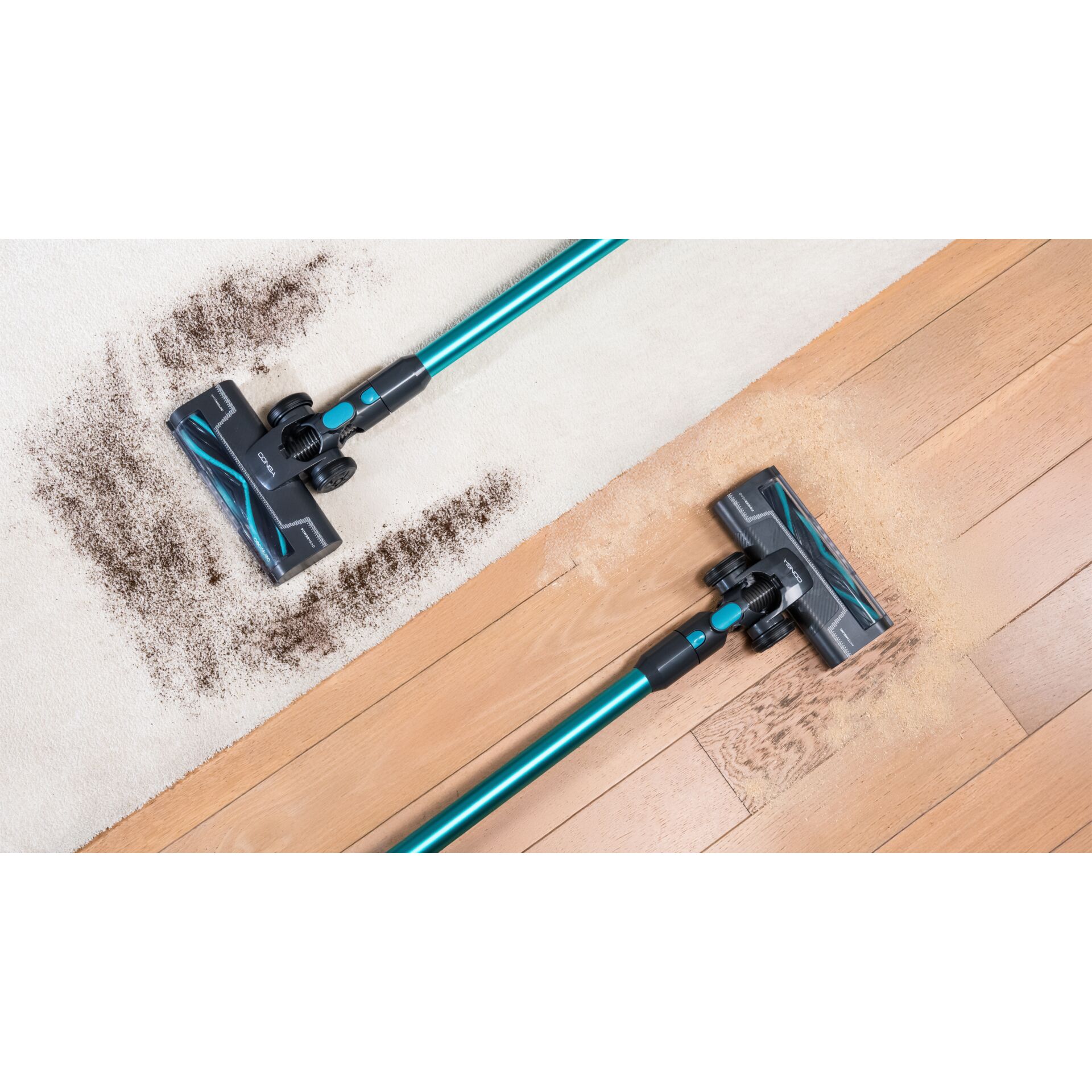 Staubsauger-Düse, Bodenstaubsauger, Teal/Grün-Schwarz, Klettdüse, Läuferkante/Teppichpflege