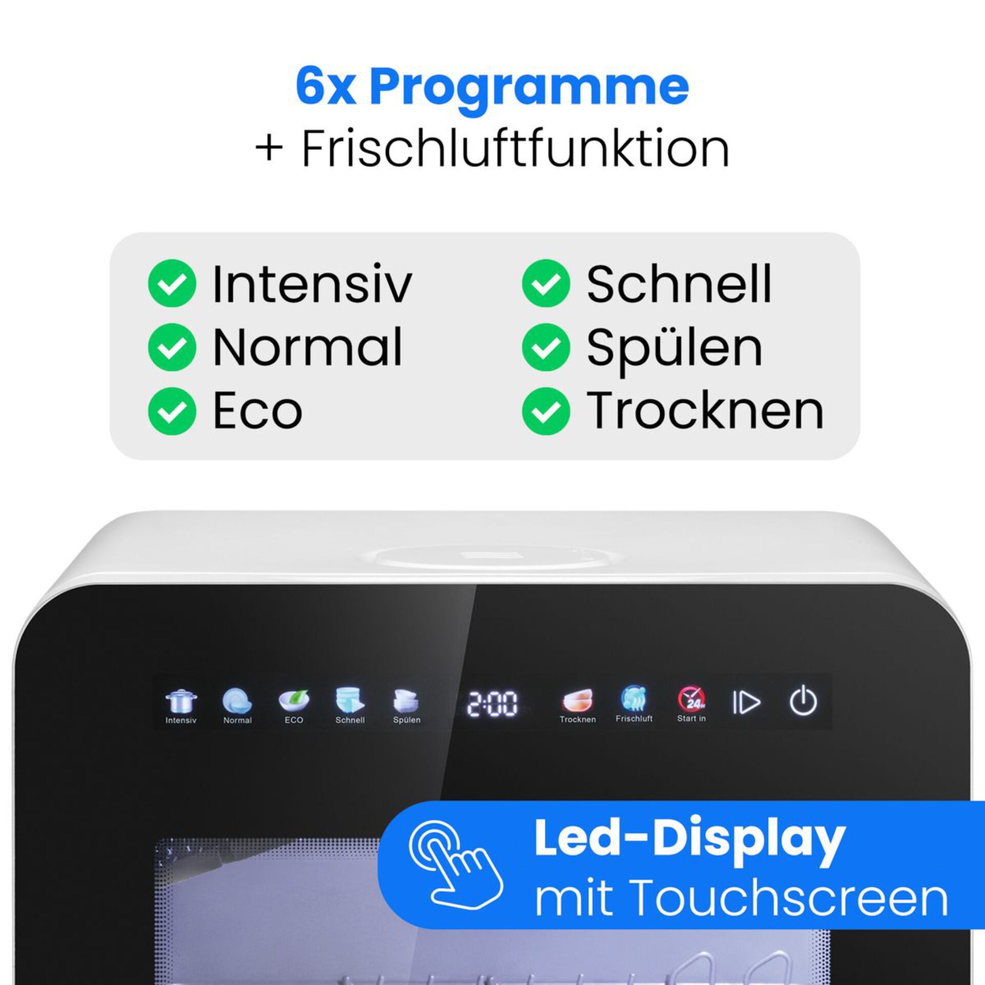 Lufttrockner, Küchengerät, LED-Display, Touchscreen, Frischluftfunktion