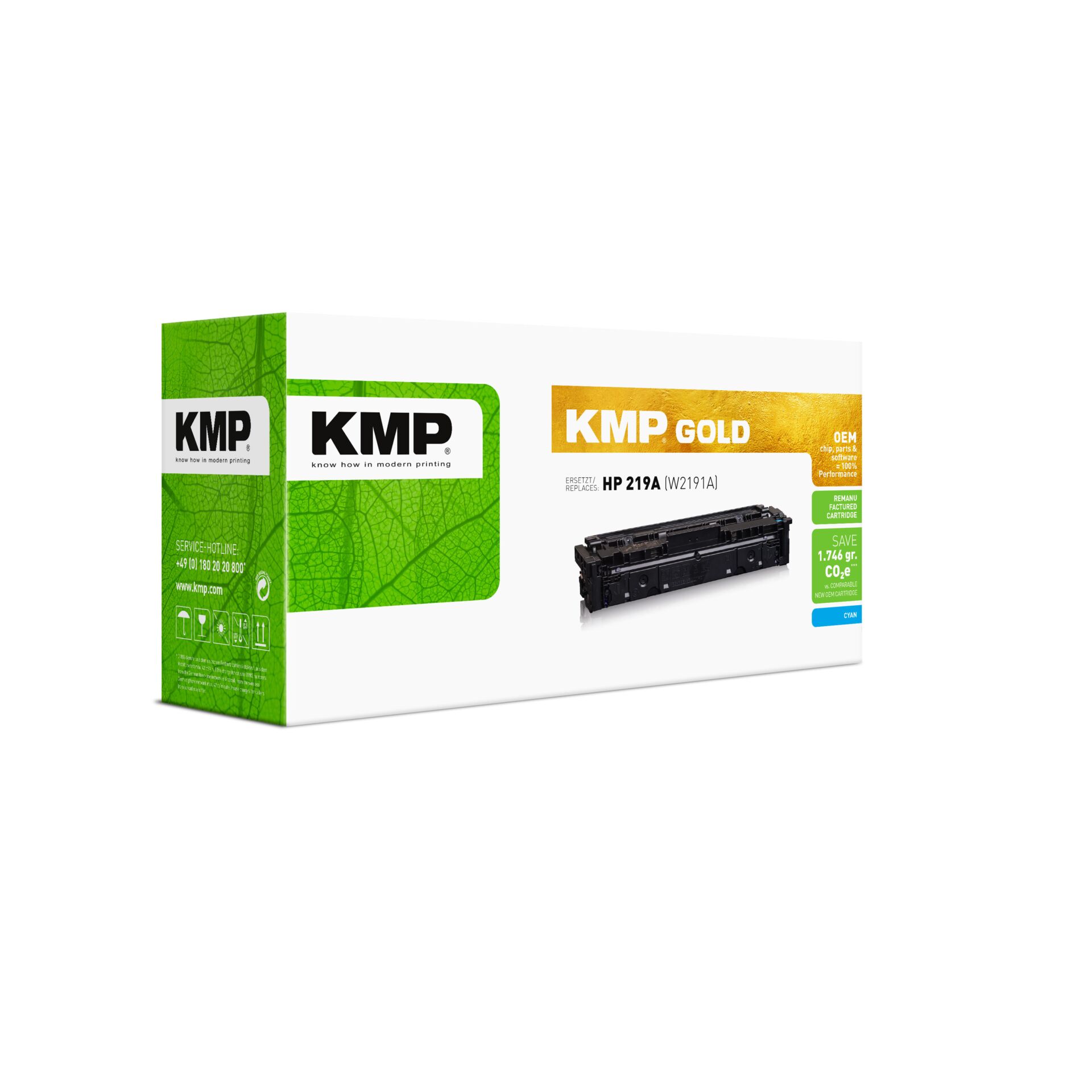 Toner, KMP Gold, HP 219A, Kartusche, Gehäuse/Cartridge