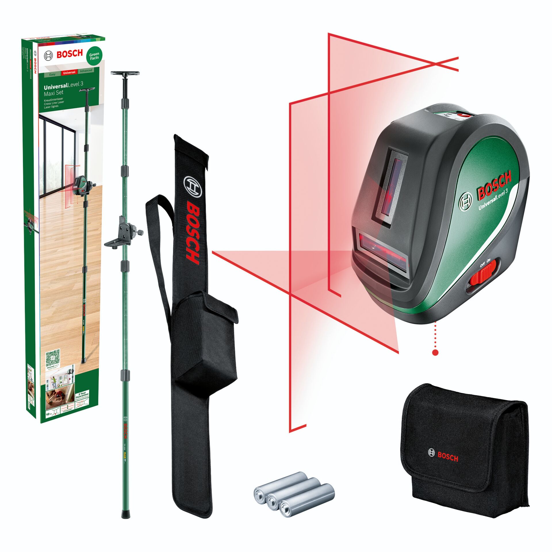 Bosch UniversalLevel 3 Maxi Set  Kreuzlinien-Laser