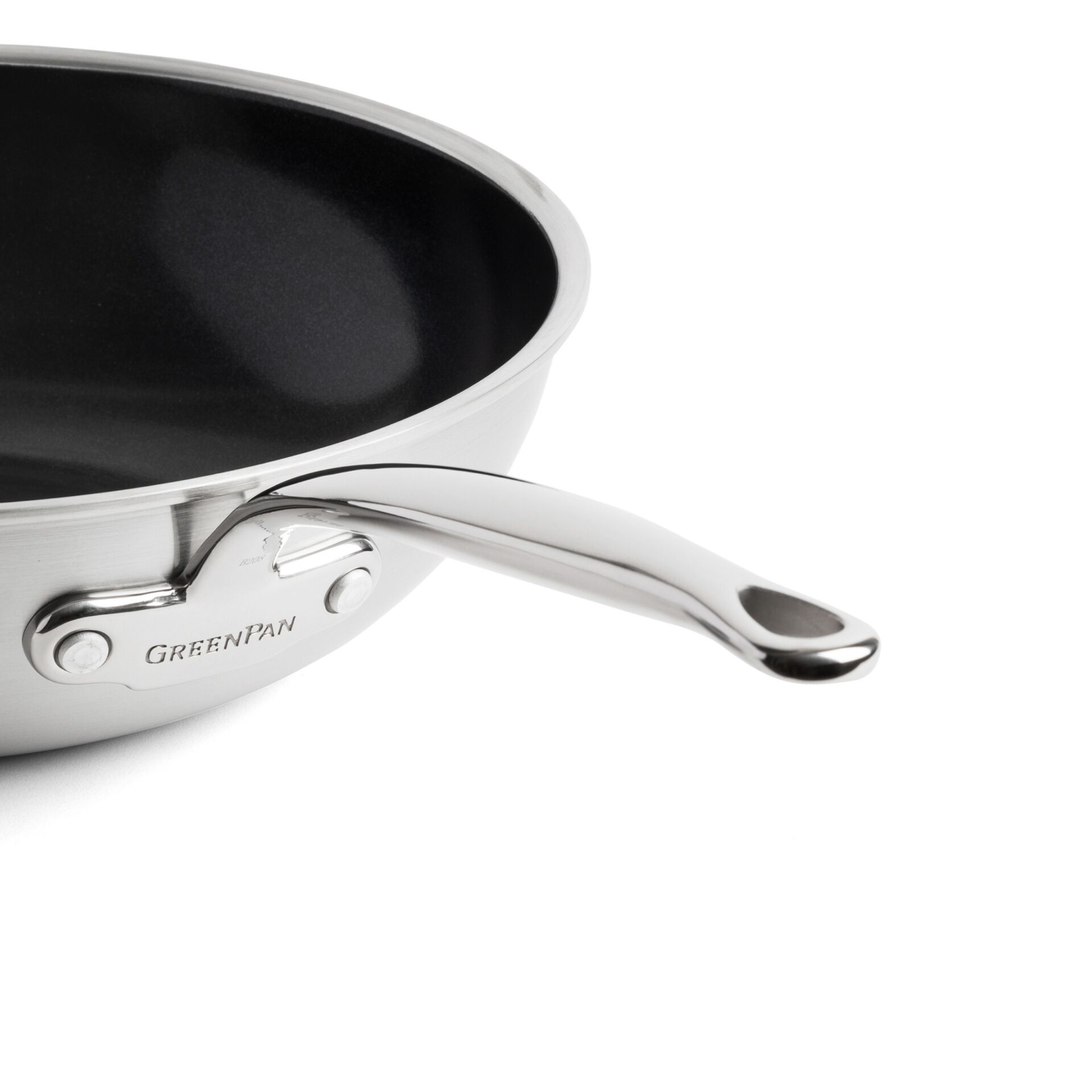 Pfanne, Metall, Edelstahl, Griff, rund