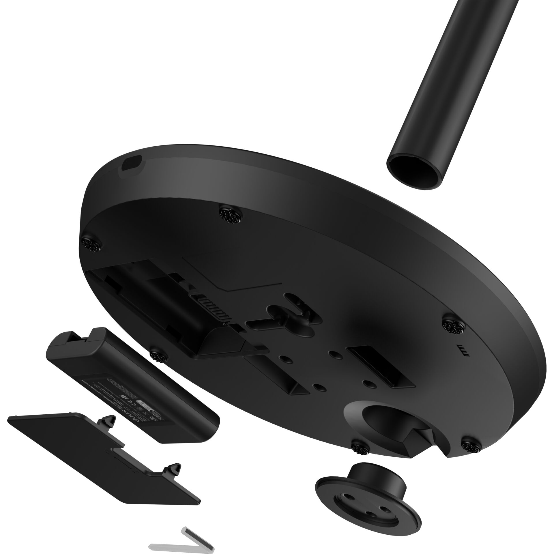 Schraub-/Klemmhalterung, Basisplatte, Stativ-Adapter, Batteriehalter, Verschiedene Ersatzteile