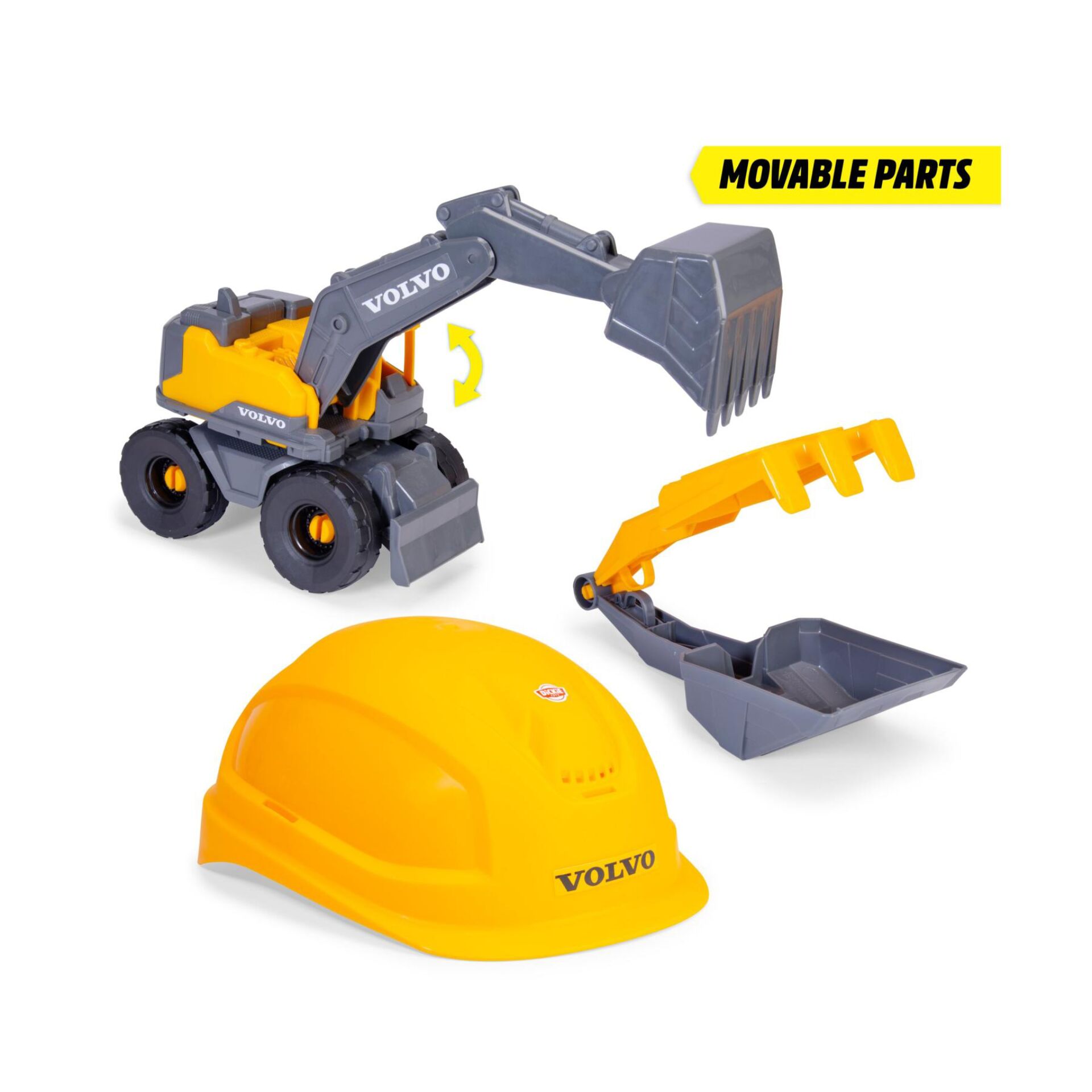 Bauhelm, Klemmbackhoe, Kleingerät, Spielzeugbagger, Volvo