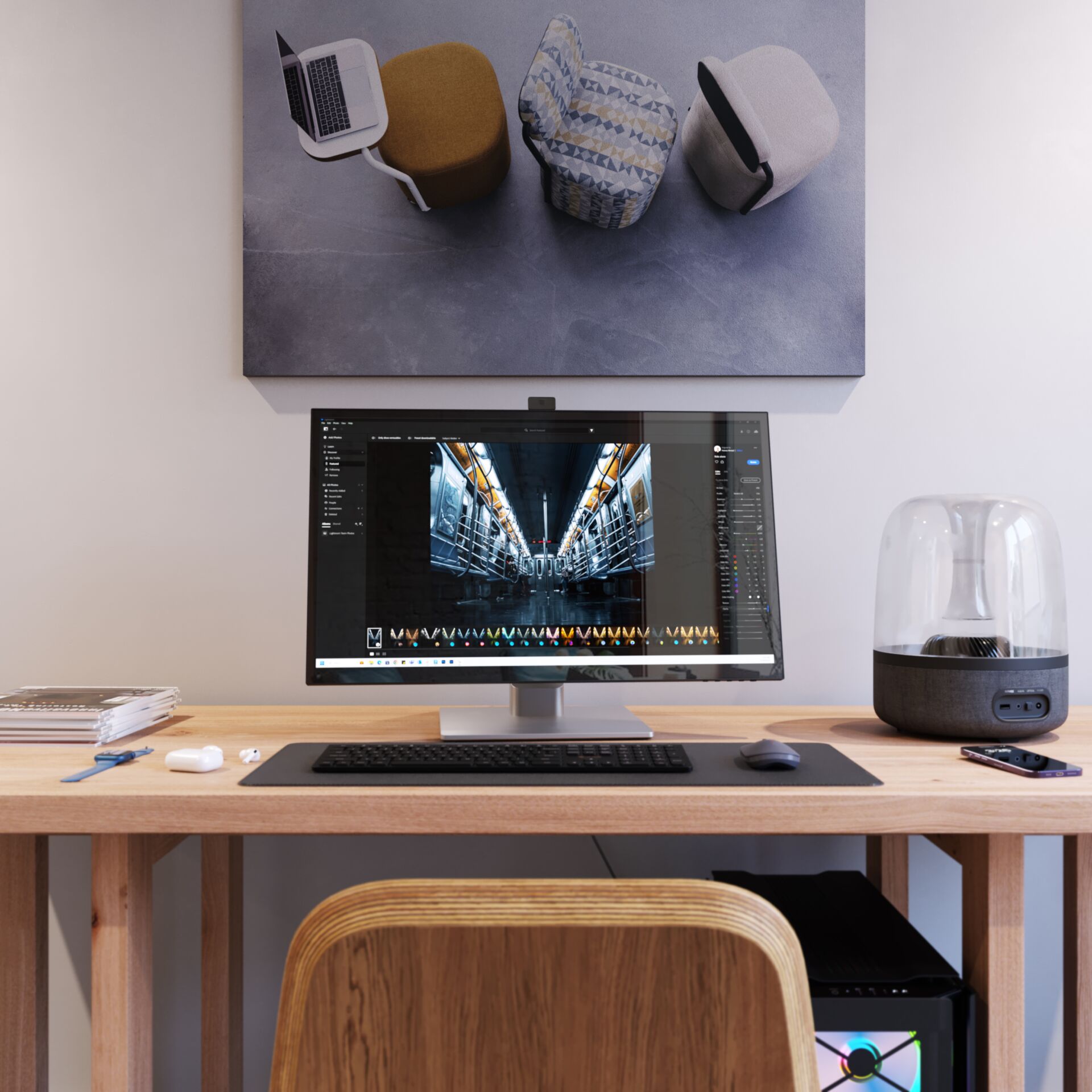 Tabelle, Schreibtisch, Computer, PC, Laptop