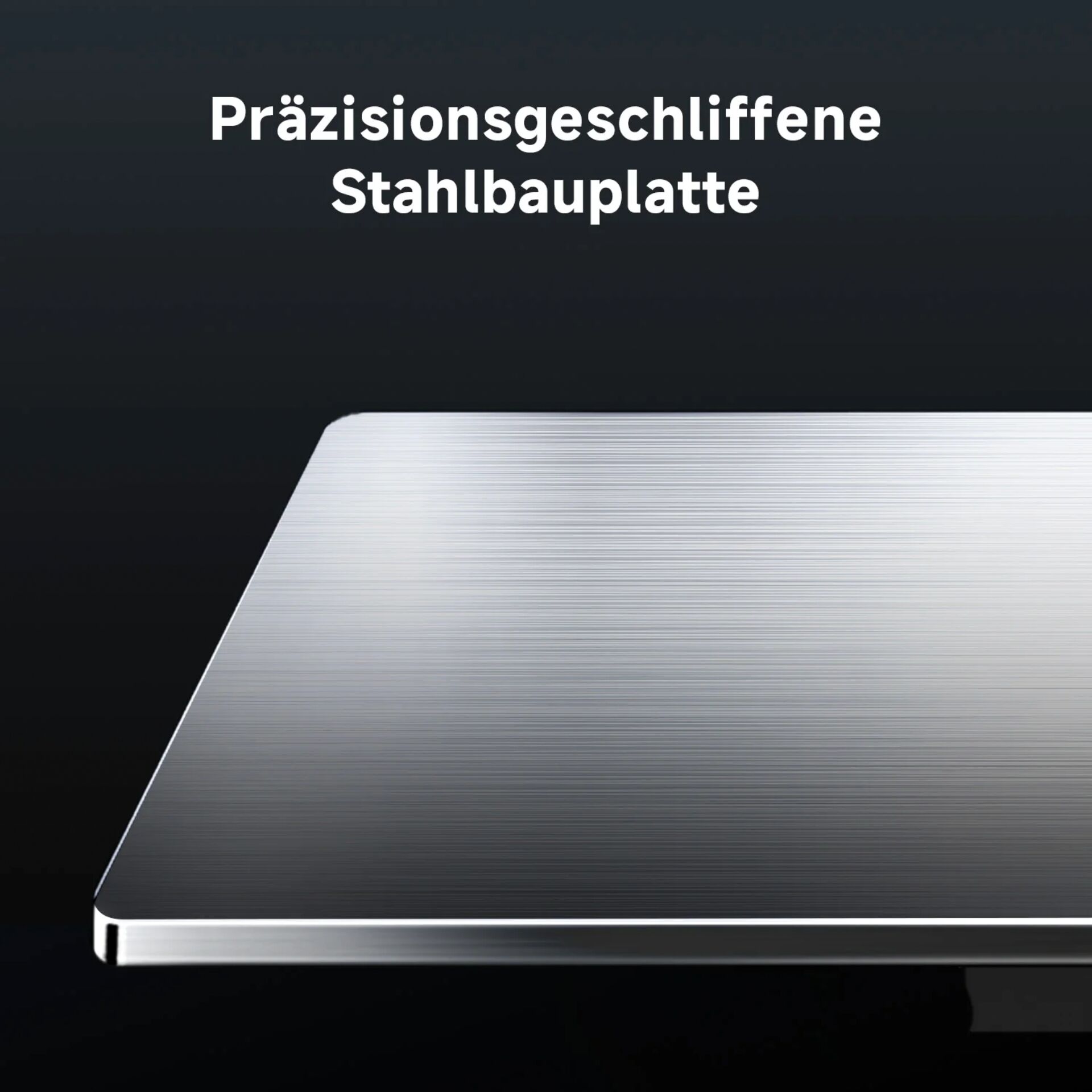 Stahlplatte, Brushed metal, Präzisionsstück, Metallic surface, Kante gerundet