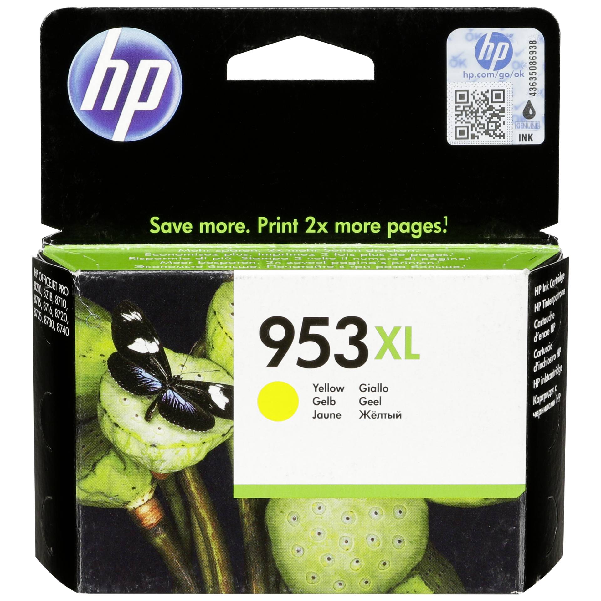 HP F6U18AE Tintenpatrone yellow  No. 953 XL
