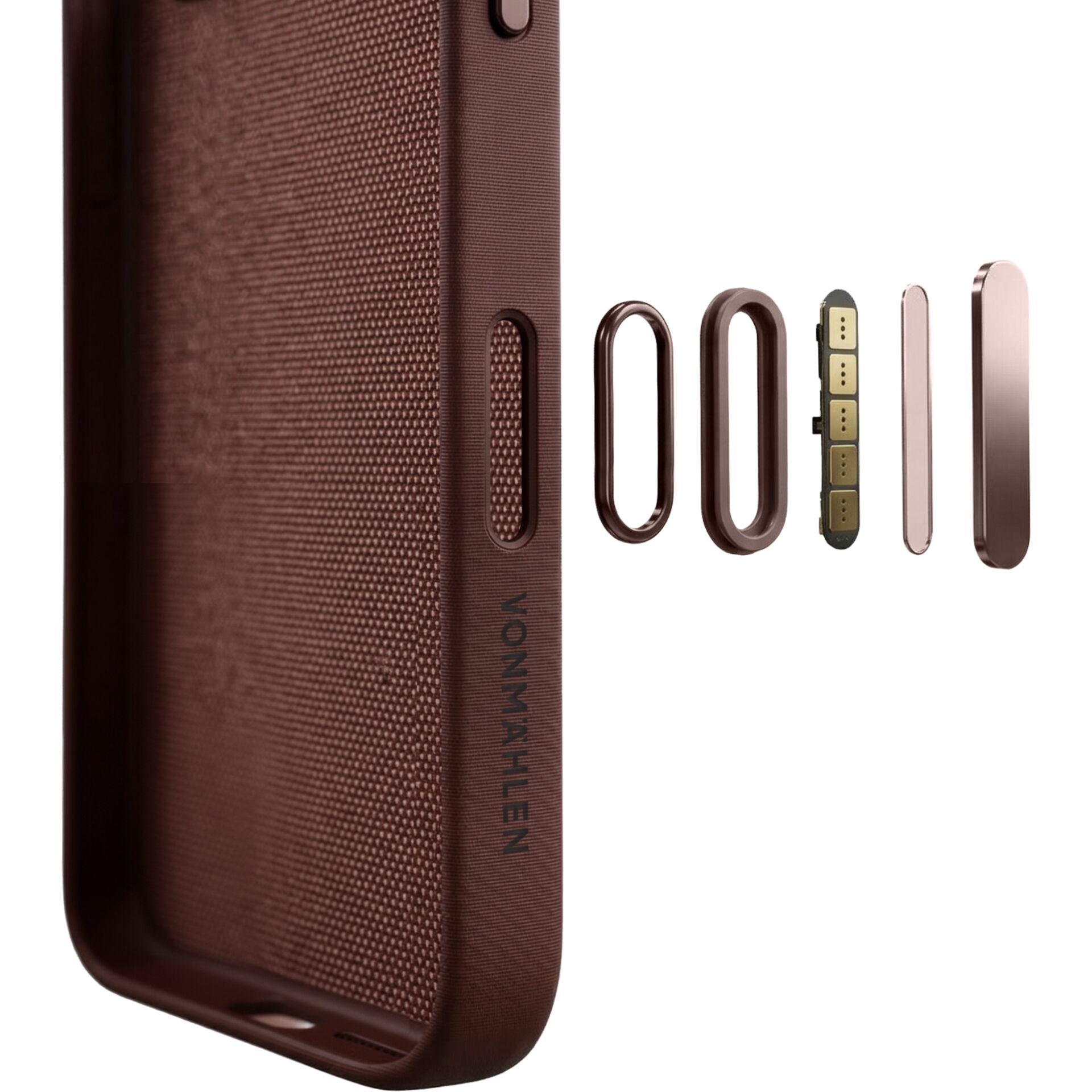 Schutzhülle, Hülle, Smartphone-Hülle, Materialleder, Rosenholzfarben