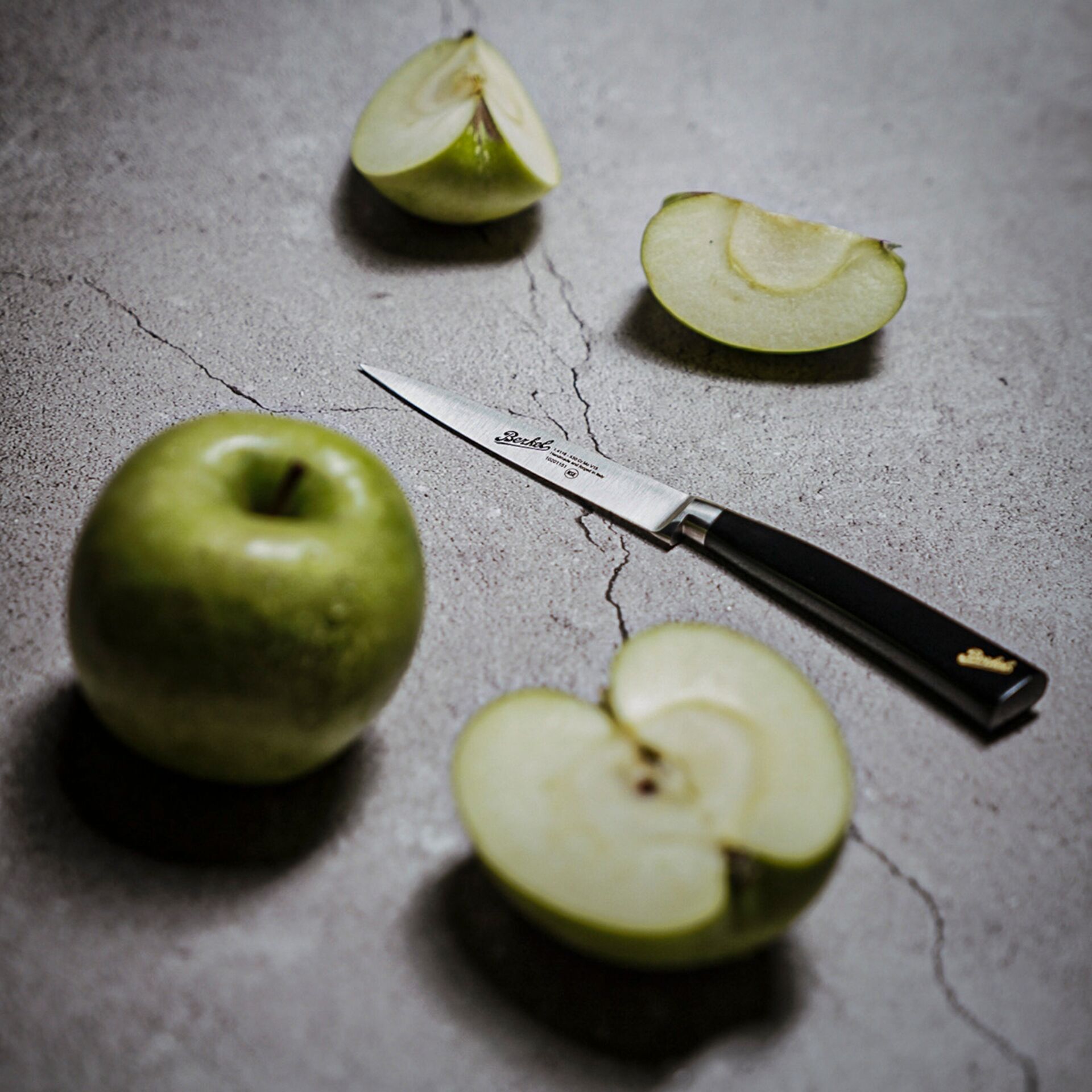 Apfel, Grün, Messer, Küche, Schnitt