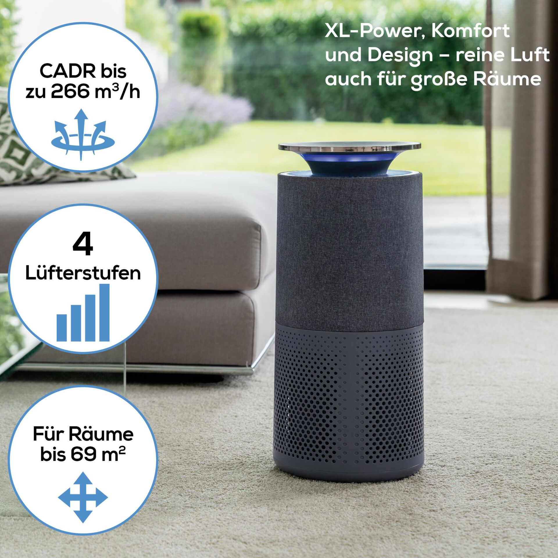 Luftreiniger, Raumlüfter, Smart Sensor, Hochwertig, Küstenfarbend