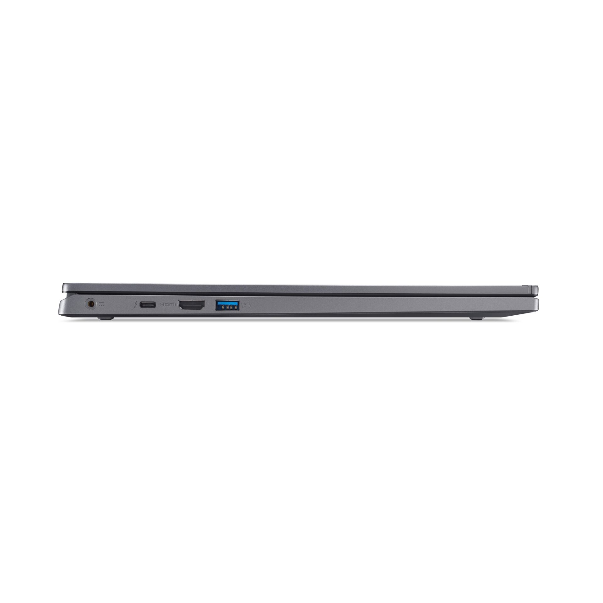 Laptopside, USB-A Port, USB-C, HDMI, Grau