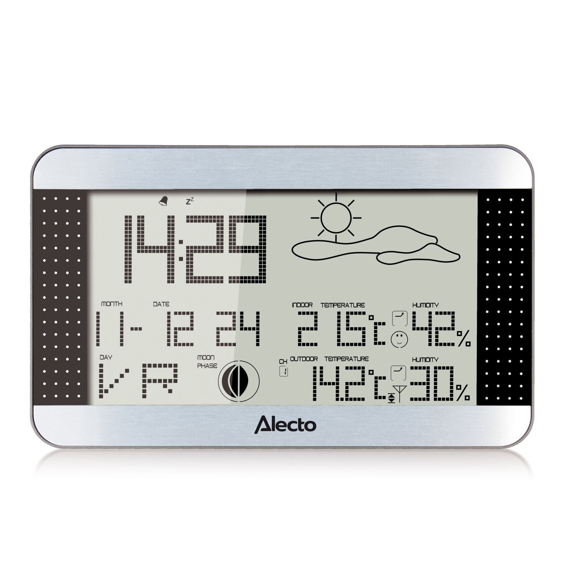 digi-thermometer, weather-station, digital-display, Alecto, clock-weather