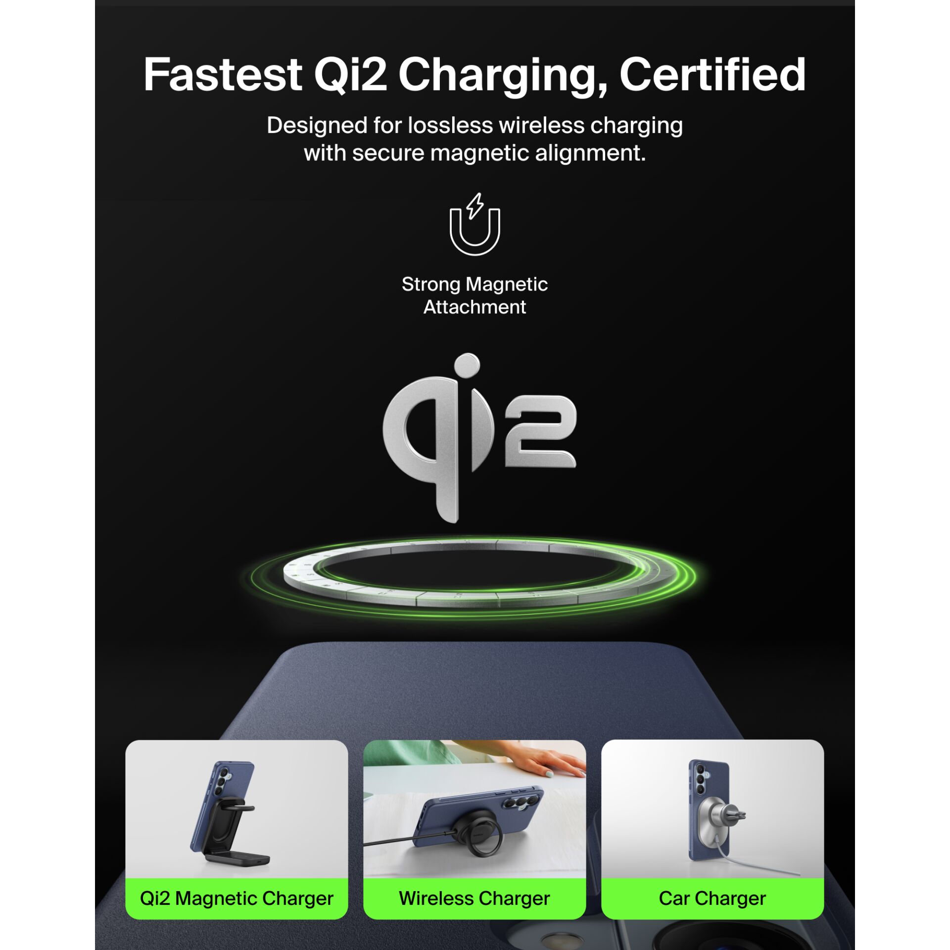 Qi2 Magnetic Charger, Wireless Charger, Car Charger, Magnetic Attachment, Qi2