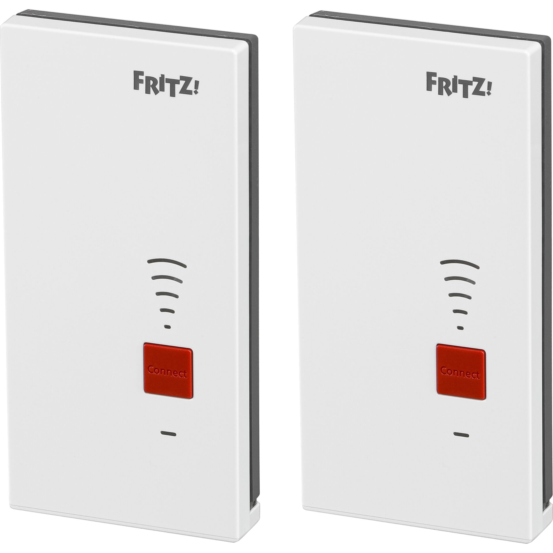 WLAN-Adapter, Duo-Sender, Dual-Unit, Weißes Gehäuse, Roter Connect-Knopf