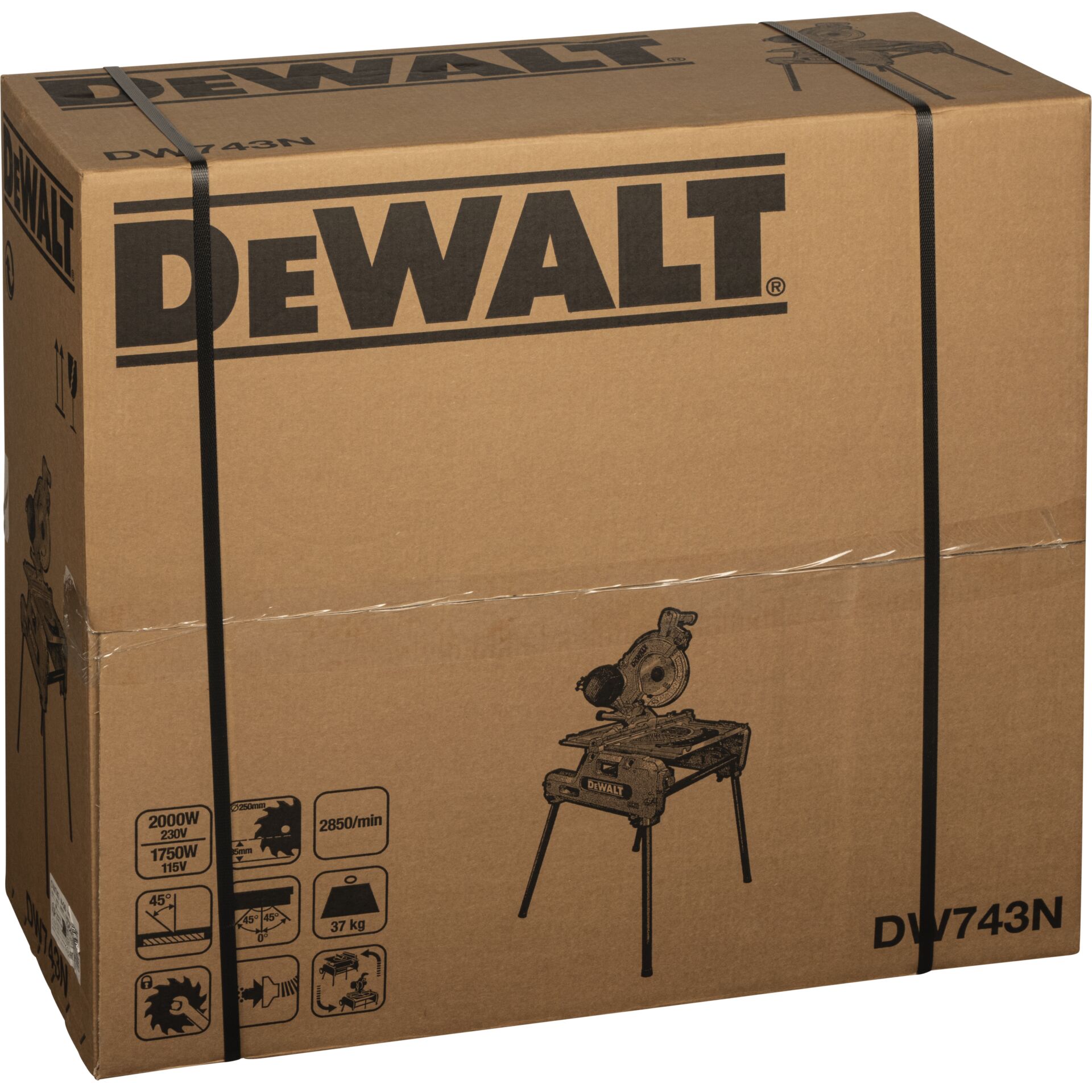 Kartonverpackung, DeWalt Box, Kreissäge, Werkzeugbox, Baustellenverpackung