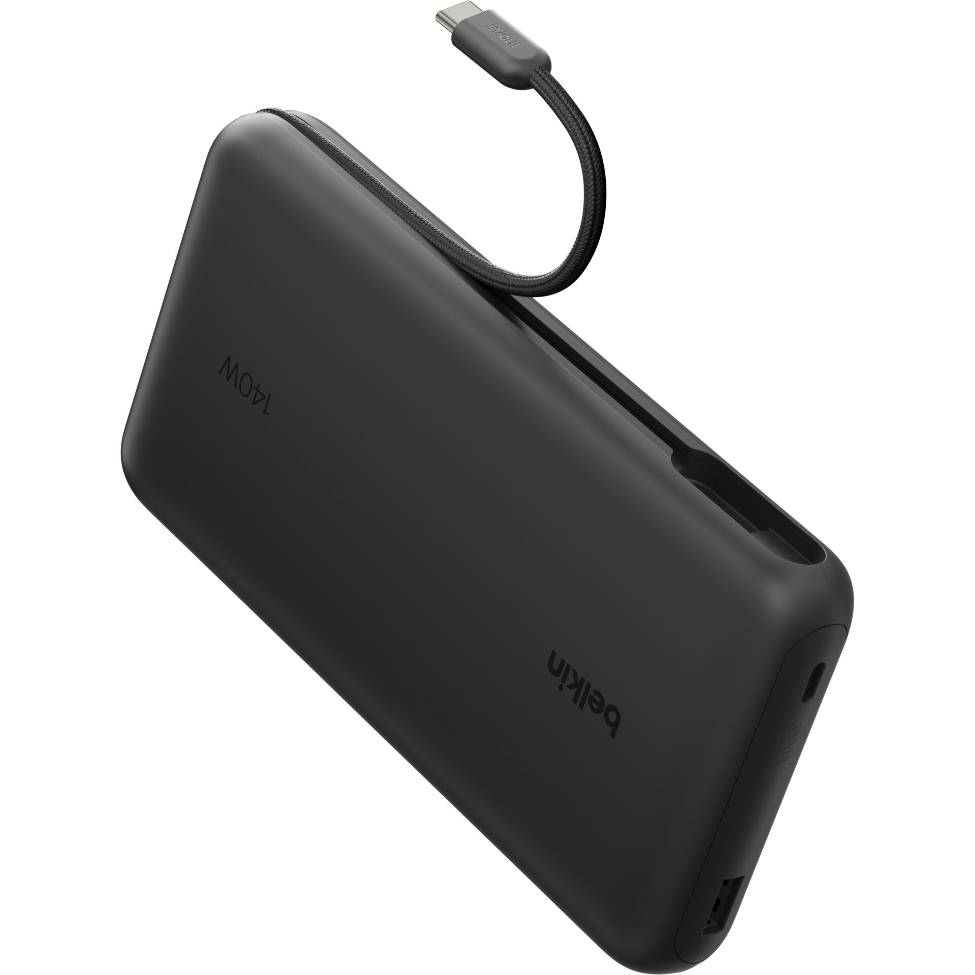 Powerbank, USB-C, Dunkelgrau, Tragbare Ladestation, Kabel enthalten