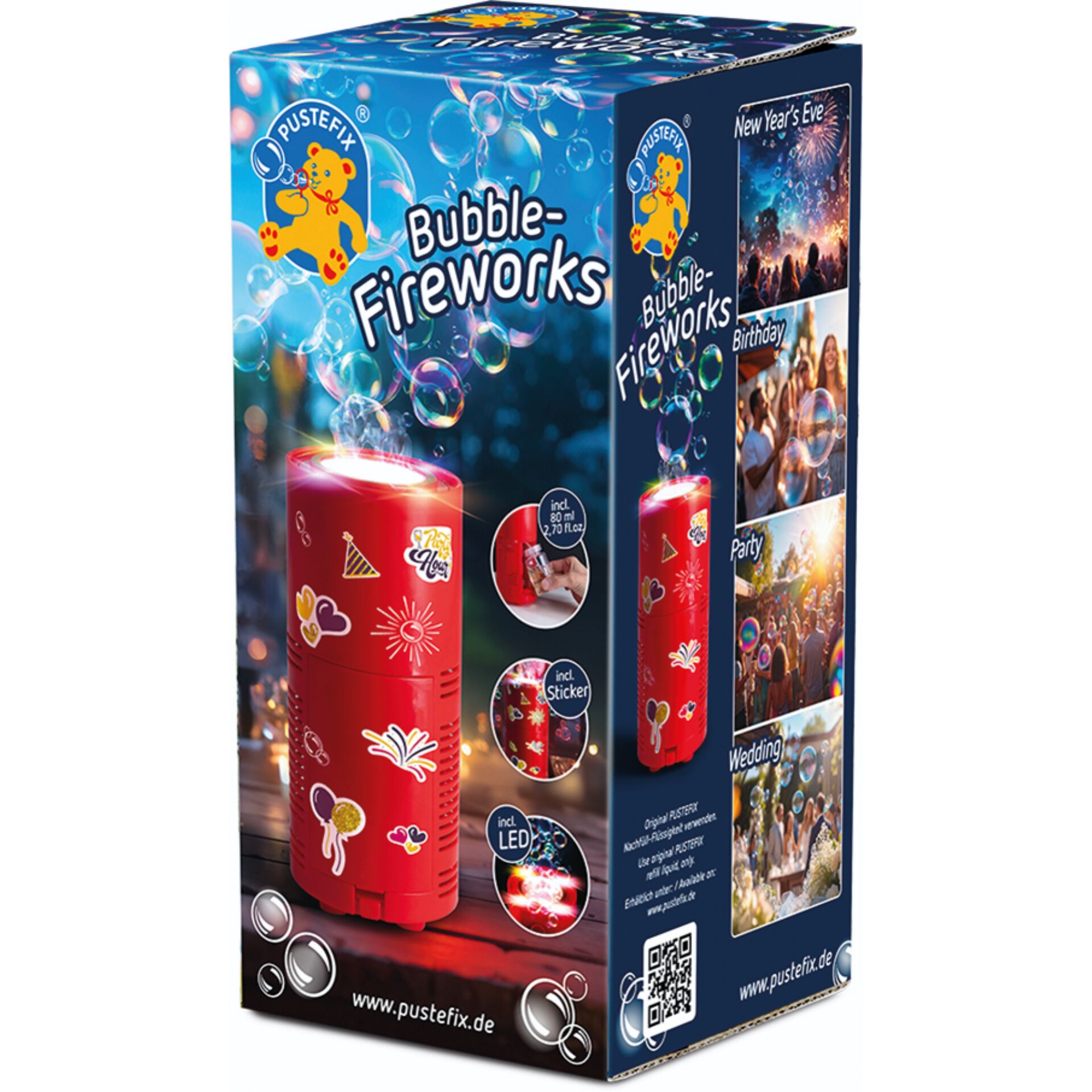 Bubble-Feuerwerk, Mini-Rakete, Aufkleber, LED-Licht, Party-Dekoration