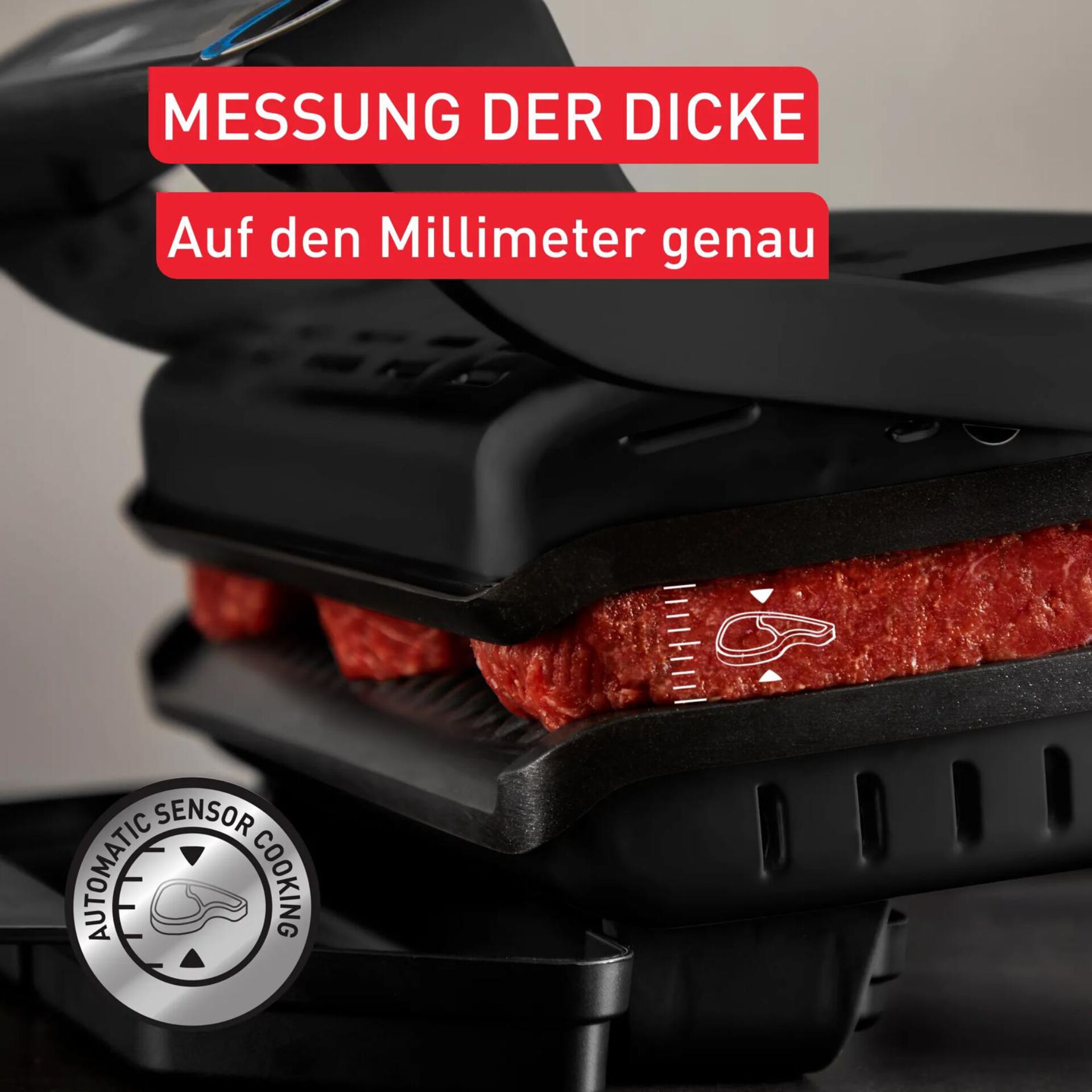 Waffeleisen, Gourmet-Grill, rotes Fleisch, antihaft, automatischer Sensor Kochen