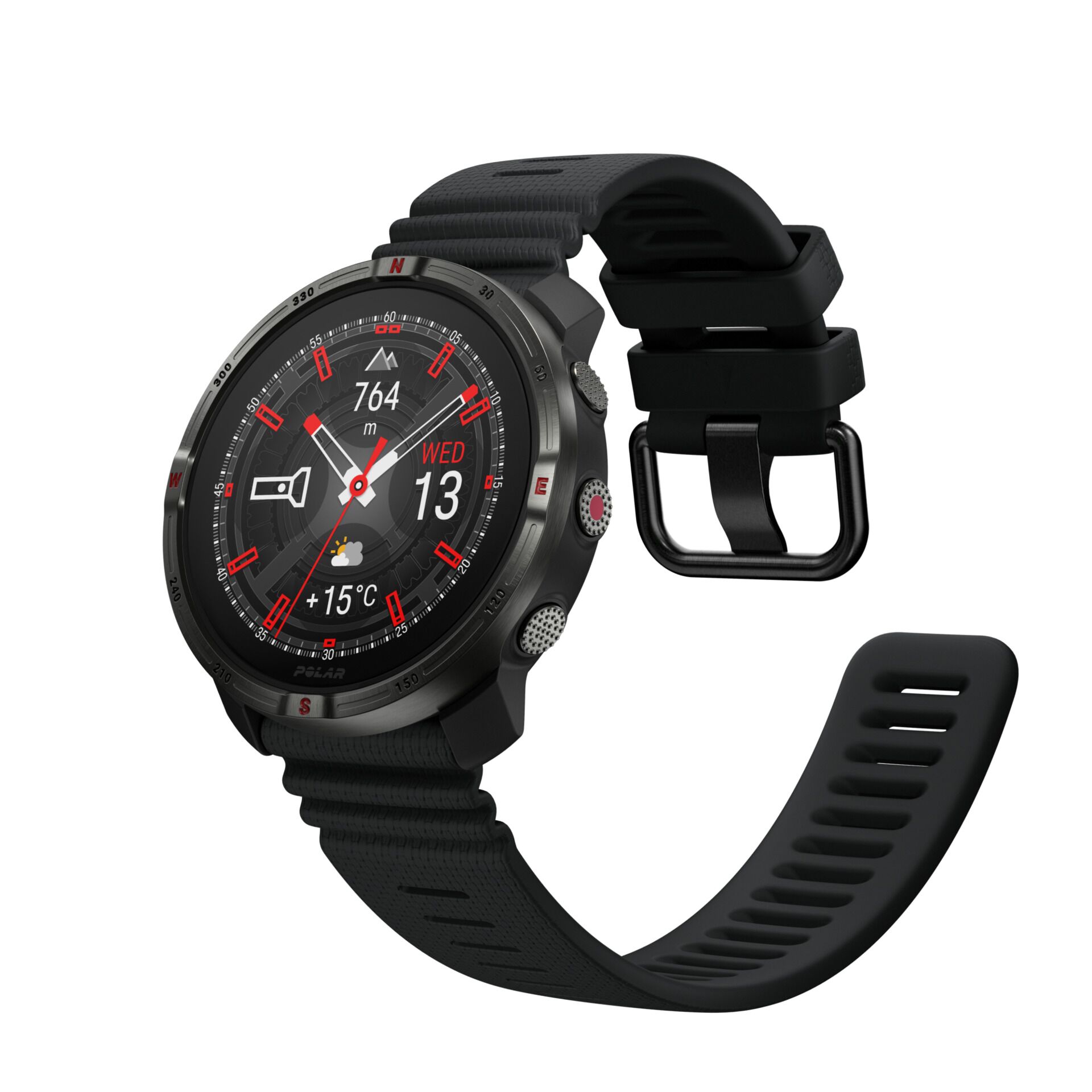 Smartwatch, Schwarz, runder Zifferblatt, Silikonband, digitale Anzeige