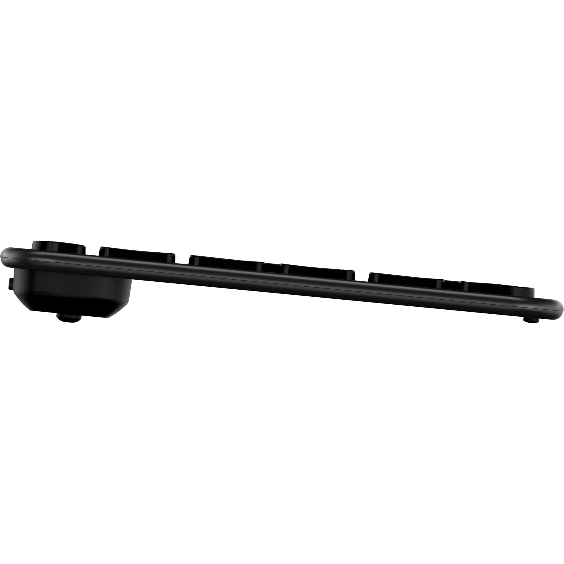 Tastatur, Kabelgebundene Tastatur, Lineare Tastatur, schwarz, Kopfhörerhalterung