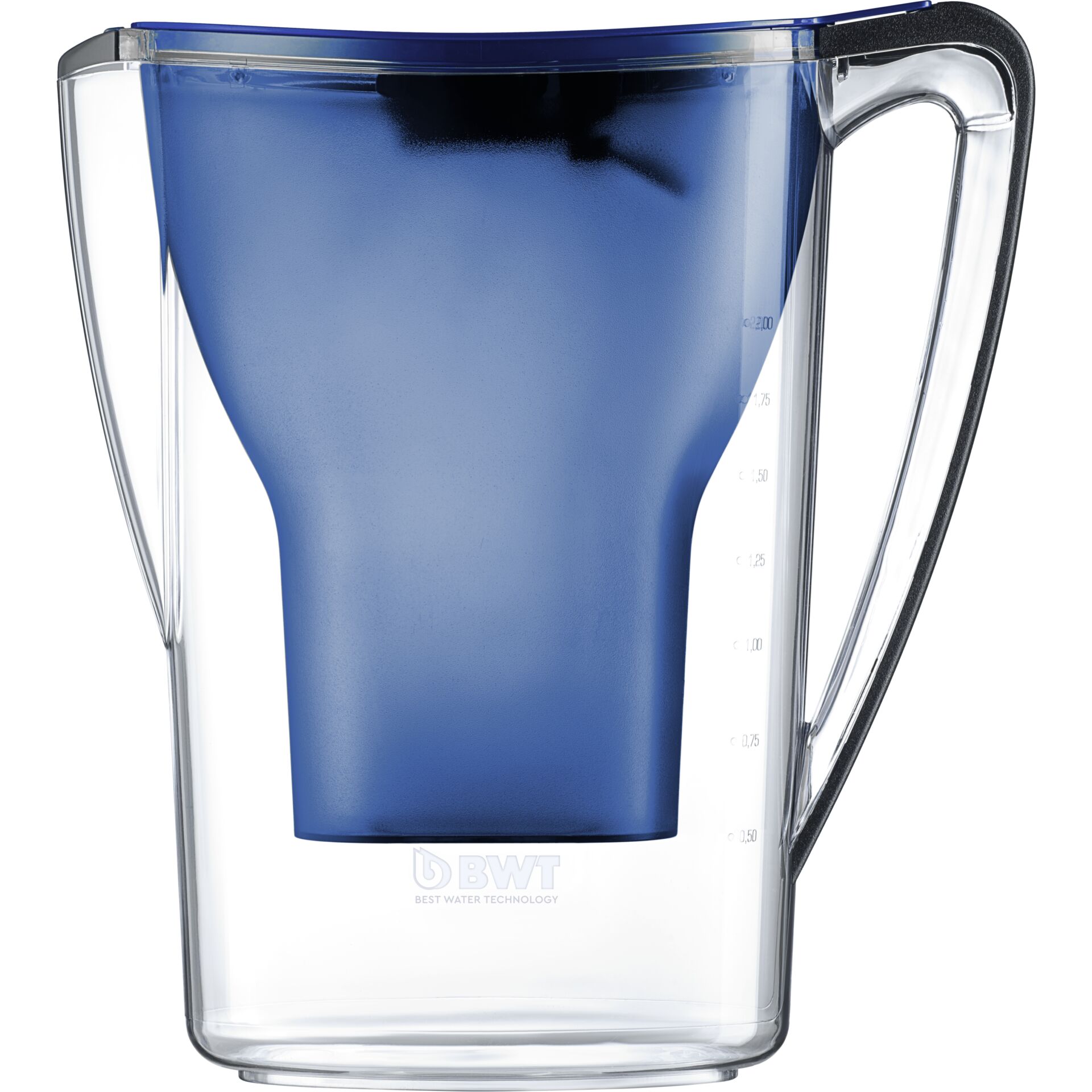 Wasserfilter, Wasserkanne, Glasbehälter, Blaues Wasser, Messskala