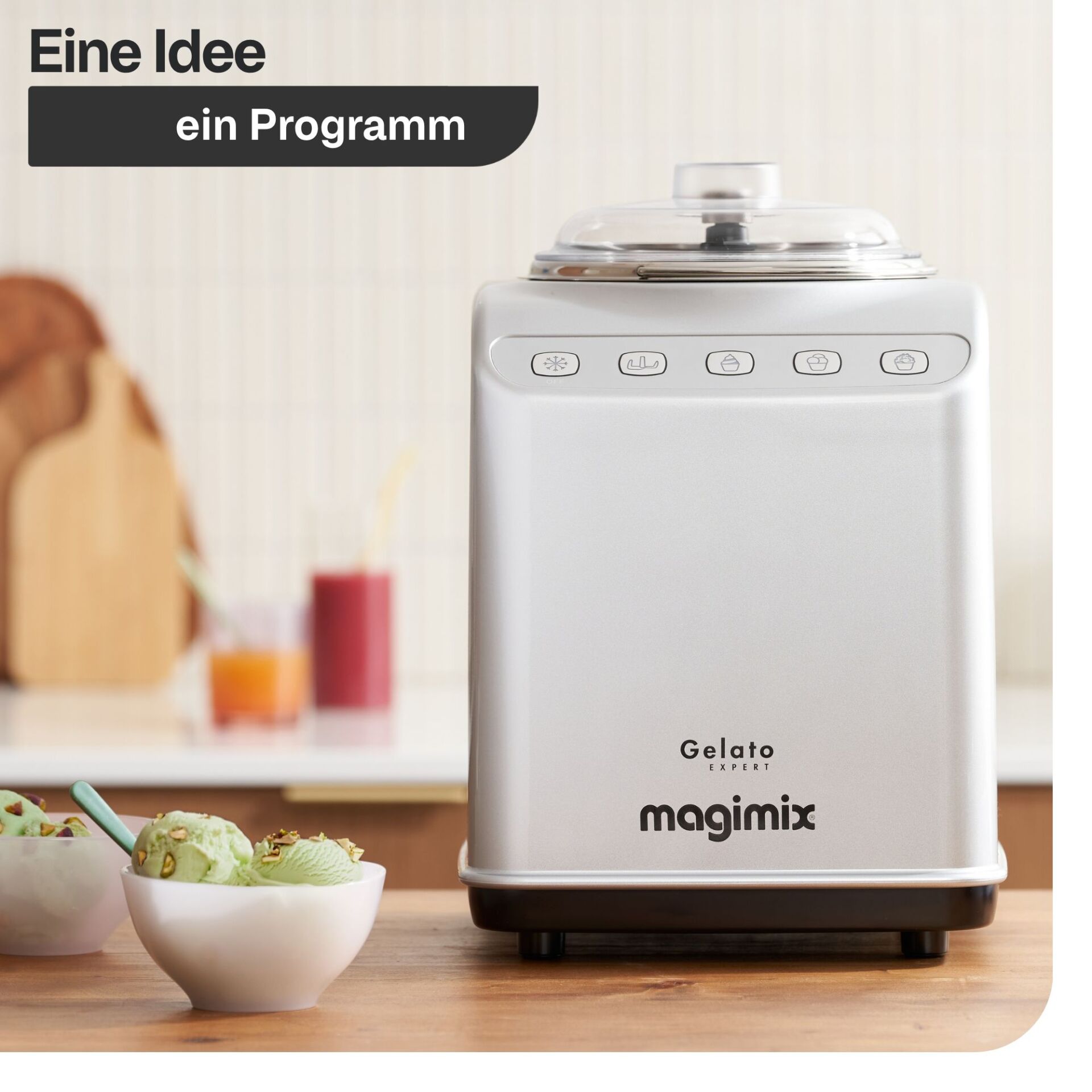 Eismaschine, Gelato-Experte, Magimix, Küchenmaschine, Slicer-Top
