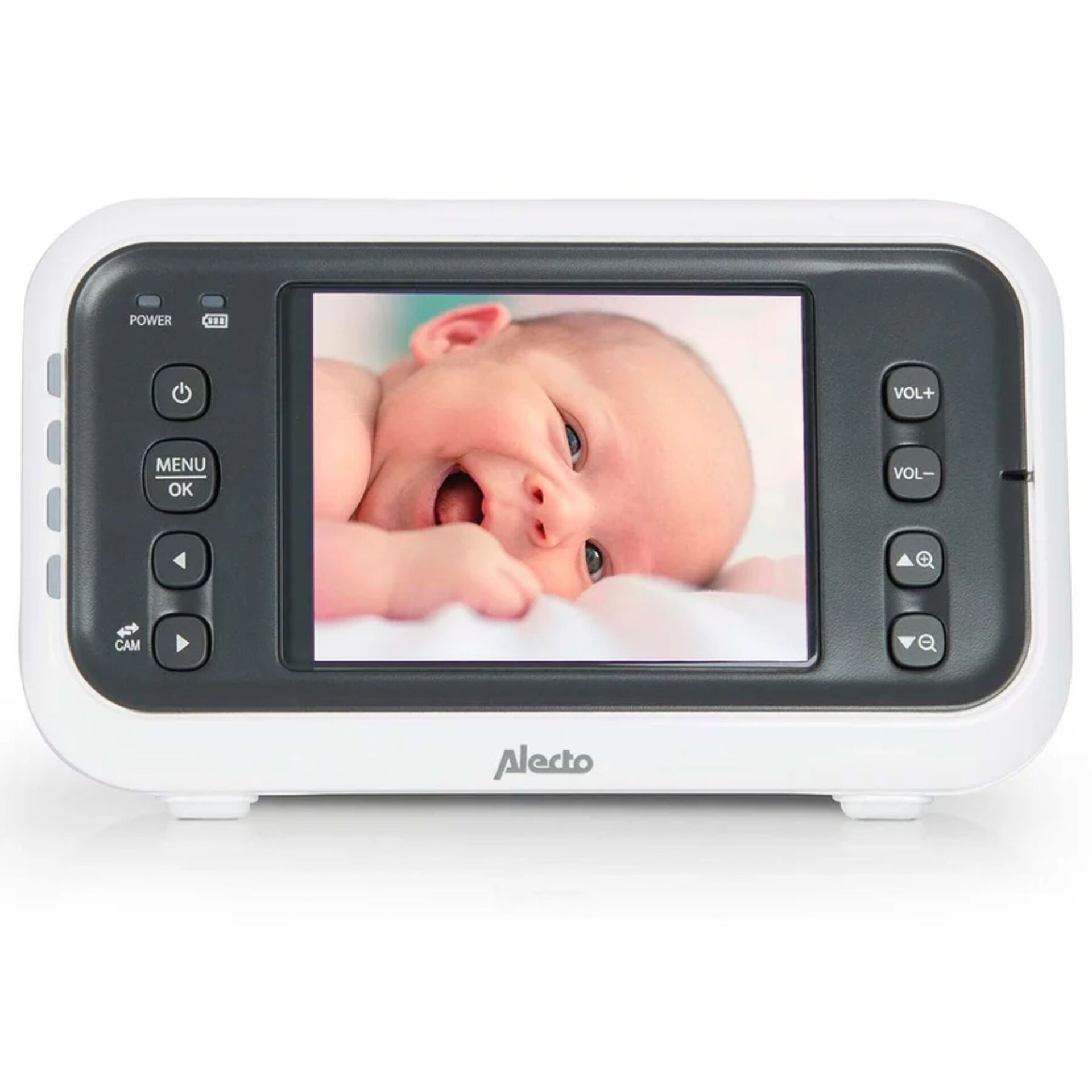 baby monitor, video screen, device controls, white-gray, Alecto