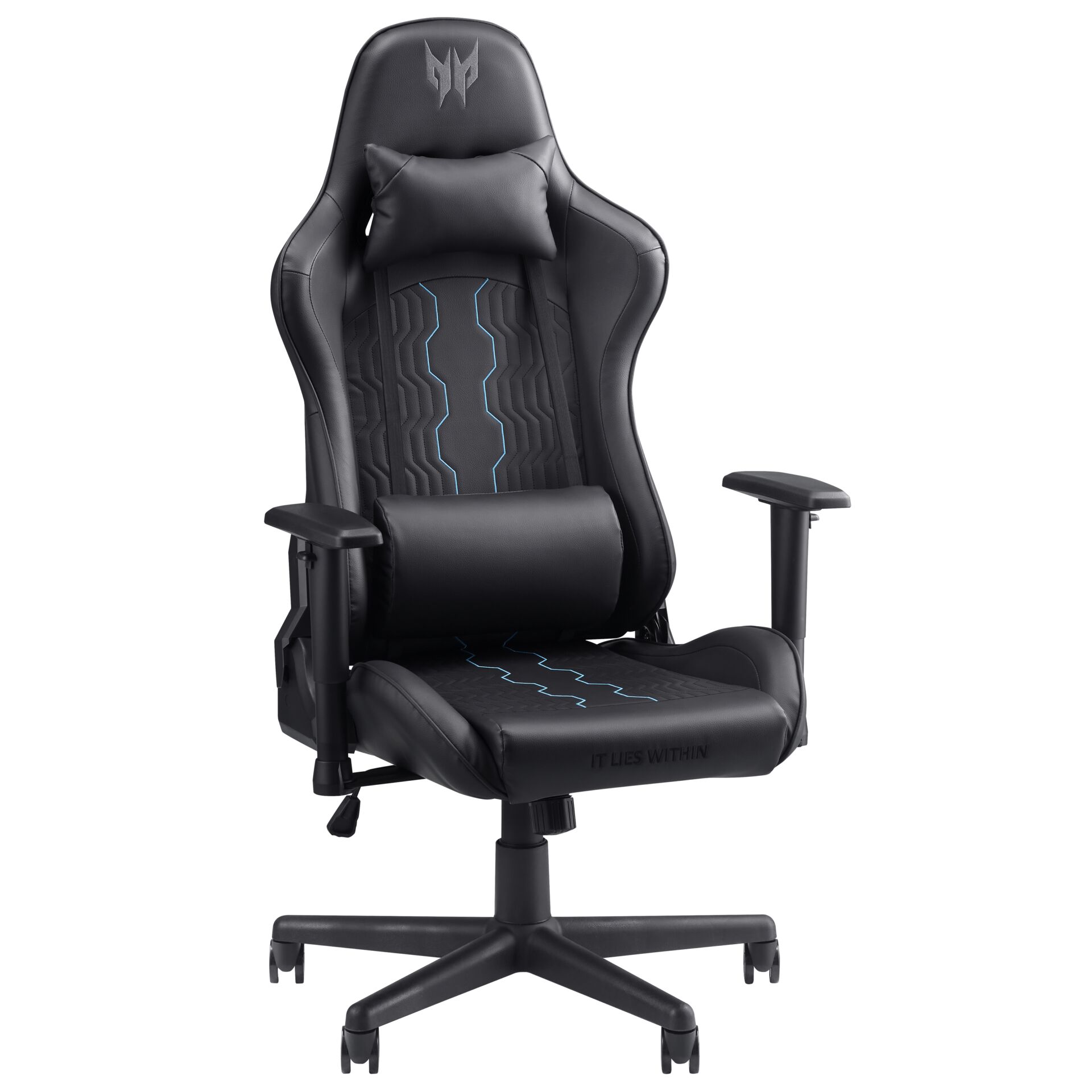 Gaming chair, Ergonomic, Schwarz, Nackenstütze, Beinraume