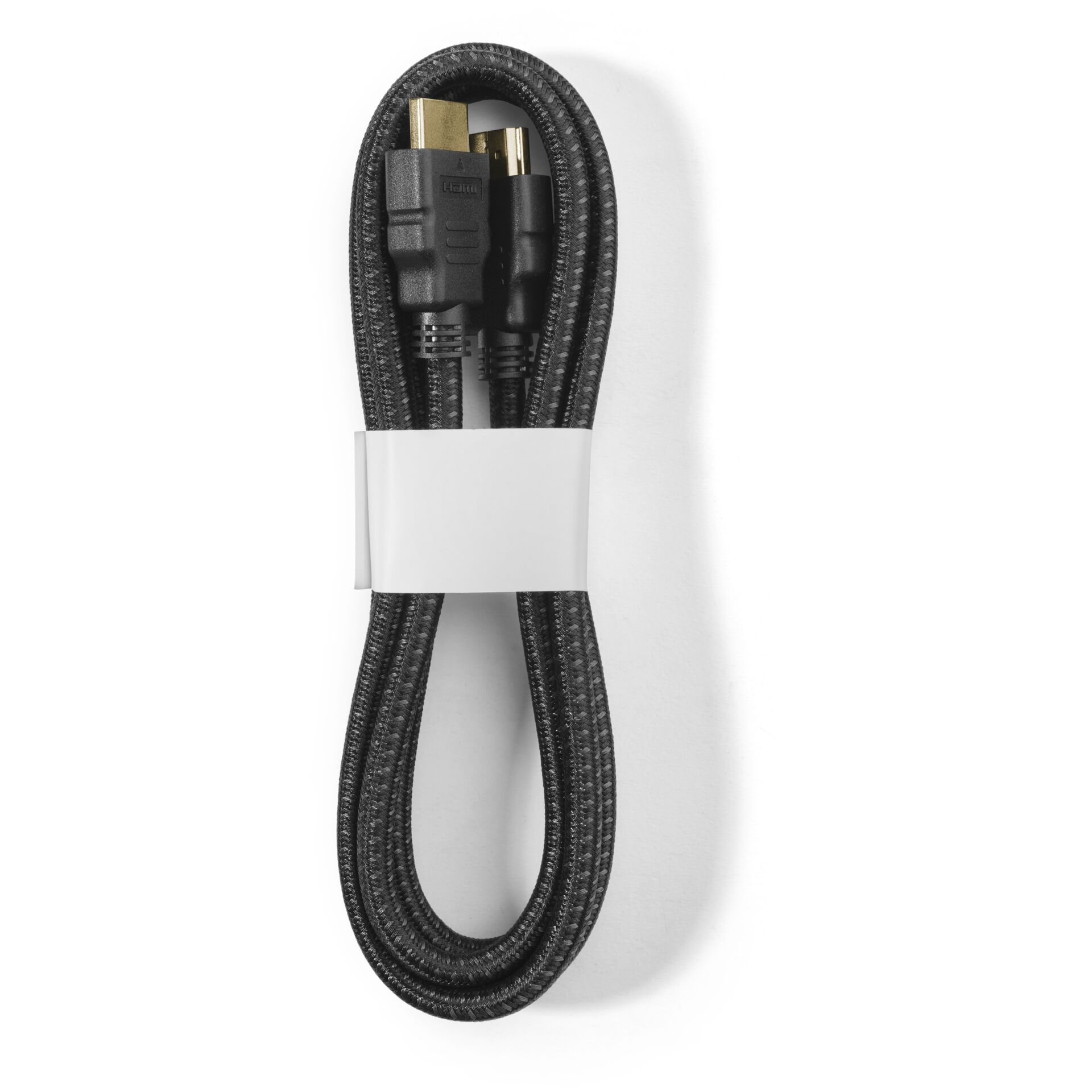HDMI-Kabel, 2m, geflochten, schwarz, Kabel mit Schutzmantel