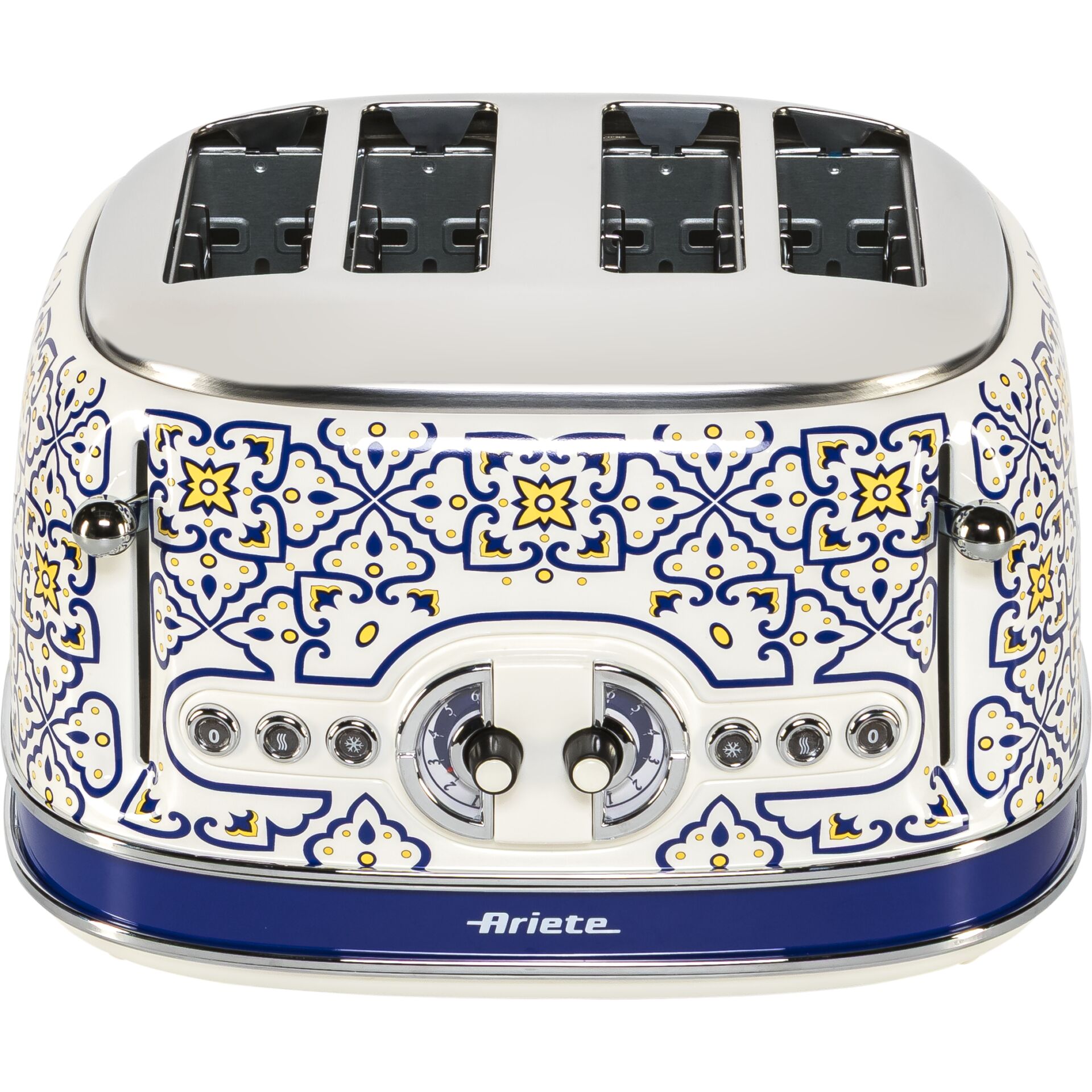 Toaster, 4-Slice, Muster, Keramik, Chrom