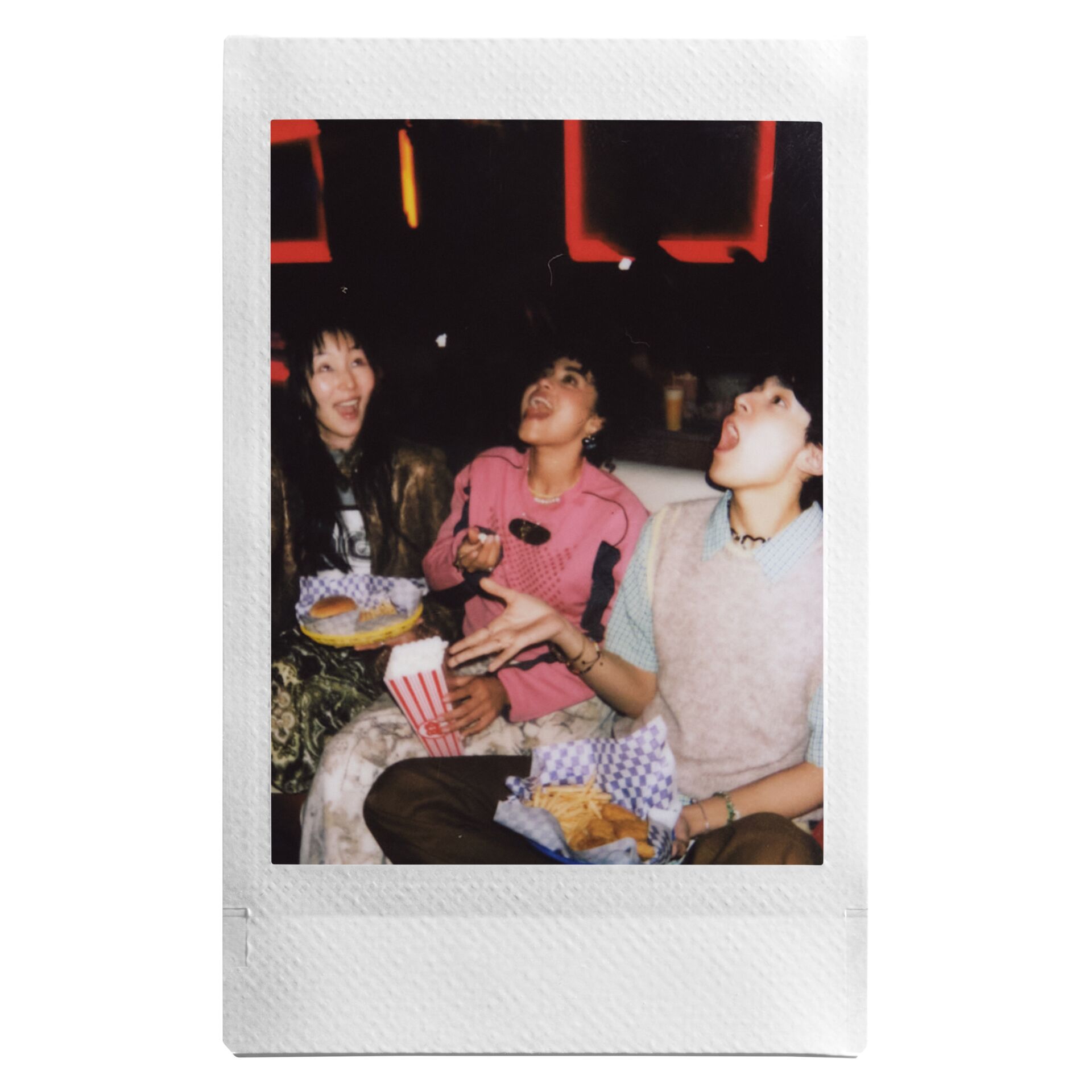 Polaroid, Junge Frauen, Freunde, Pommes?, Snacks?