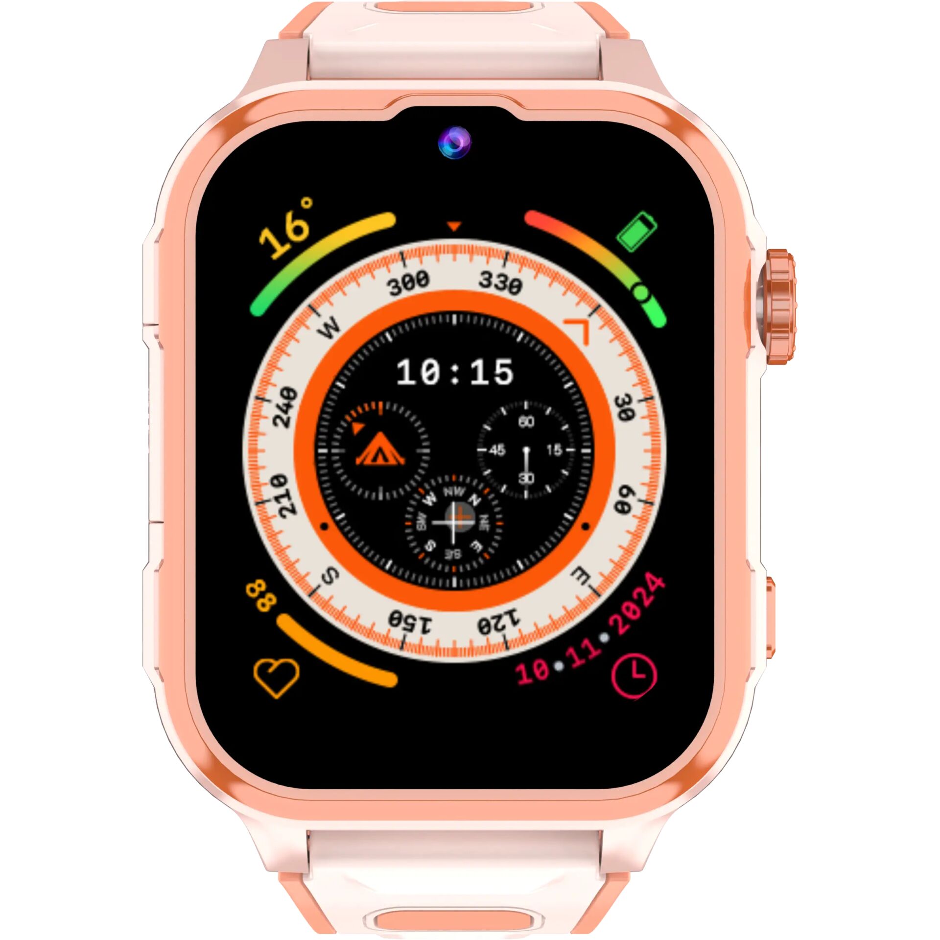 Uhr, Smartwatch, Rosa, Digitalanzeige, Armband