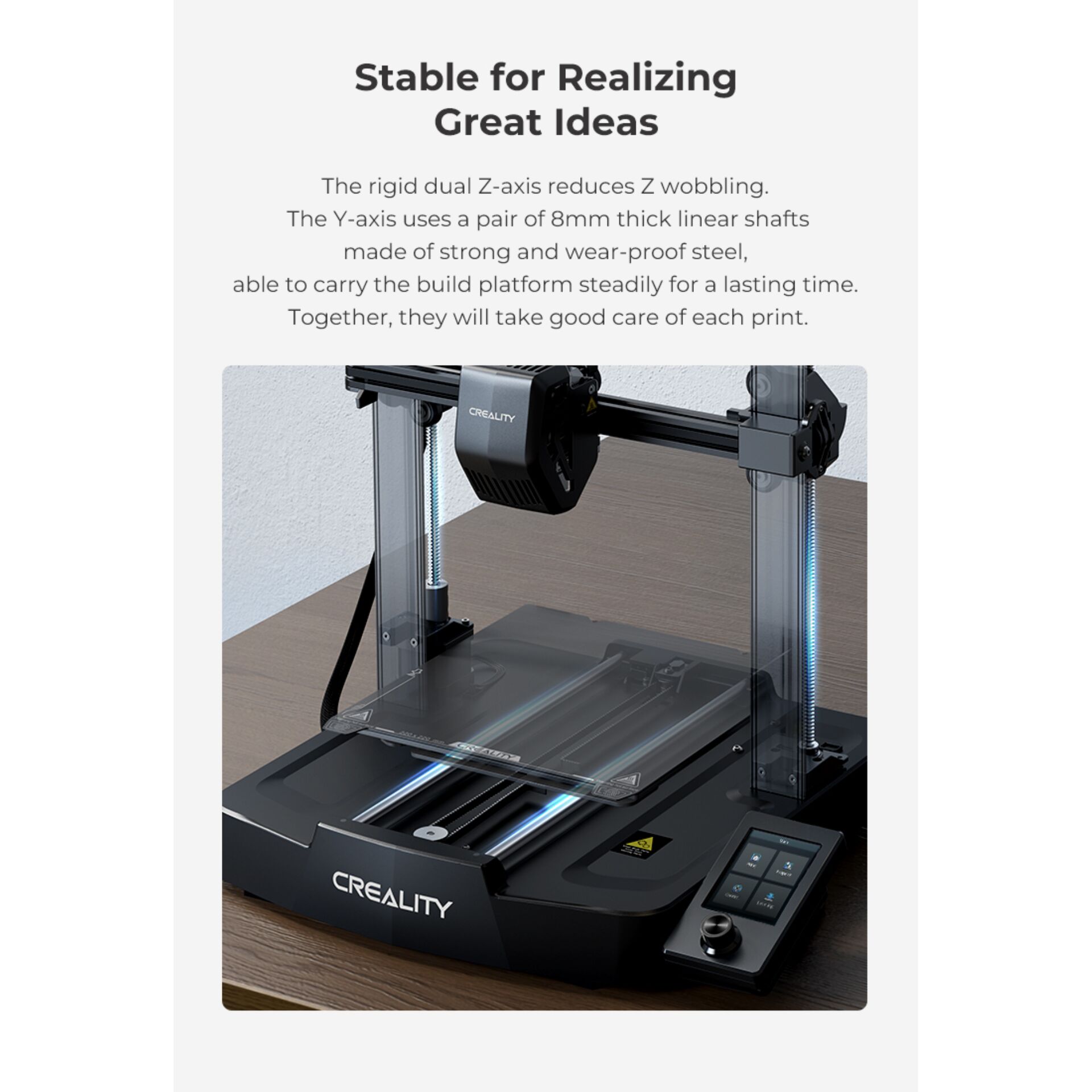 3D-Drucker, Creality, Z-Achse, Bauteil-Bett, Glass-Bett