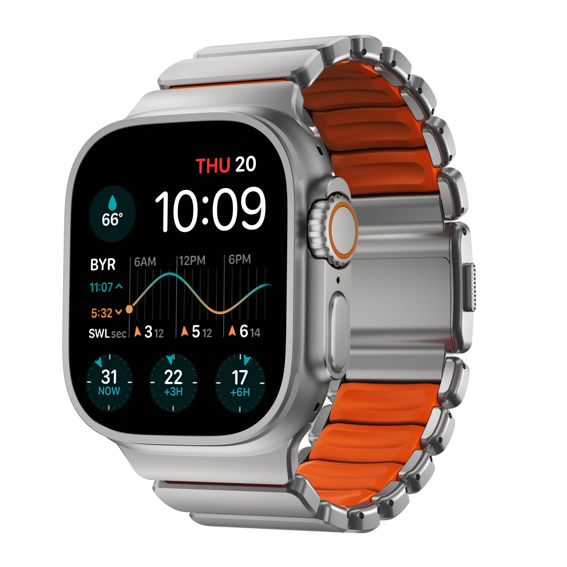Nomad Stratos Band Titanium  Natural 49mm Ultra Orange