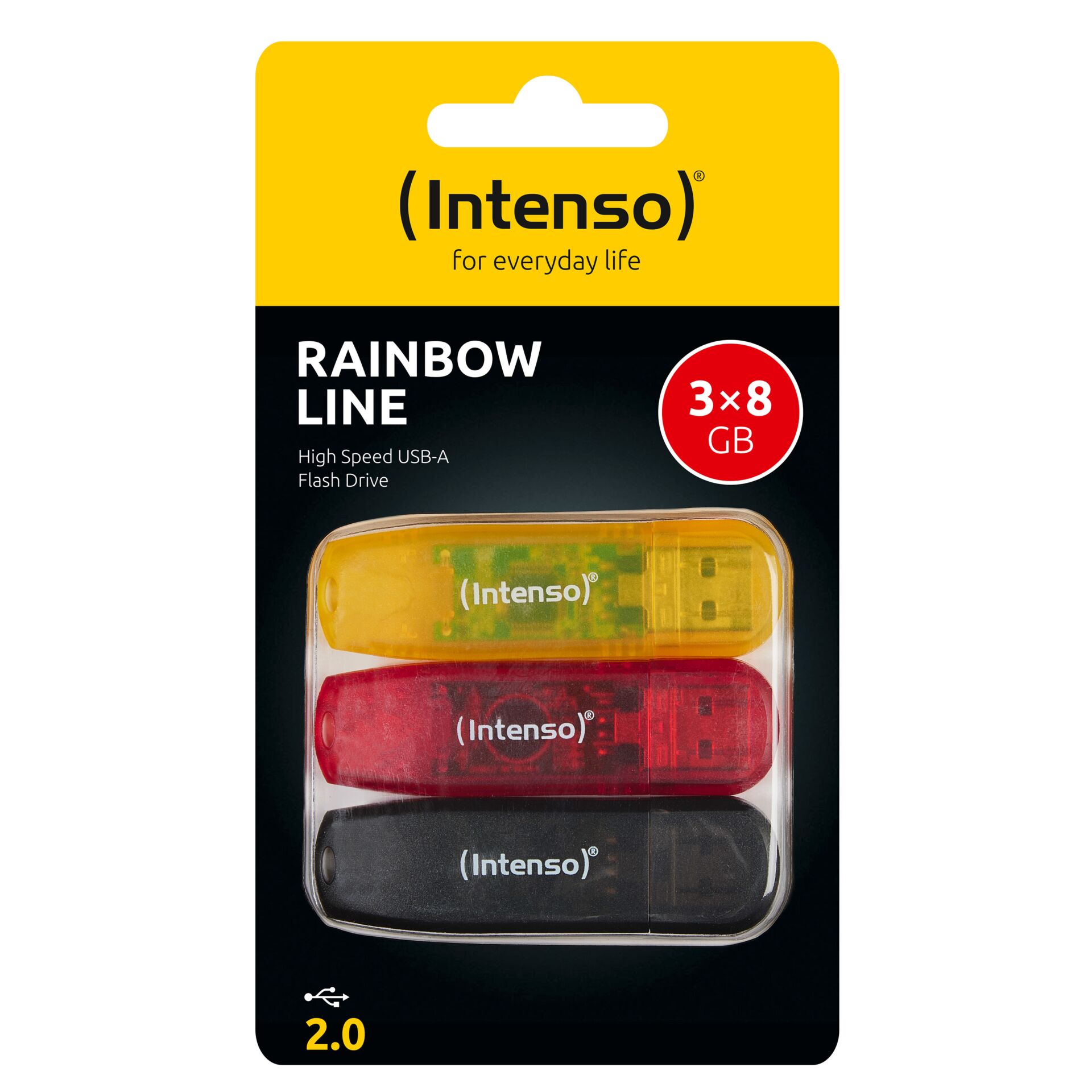 Intenso Rainbow Line         8GB  USB Stick 2.0  Multipack x3 bunt