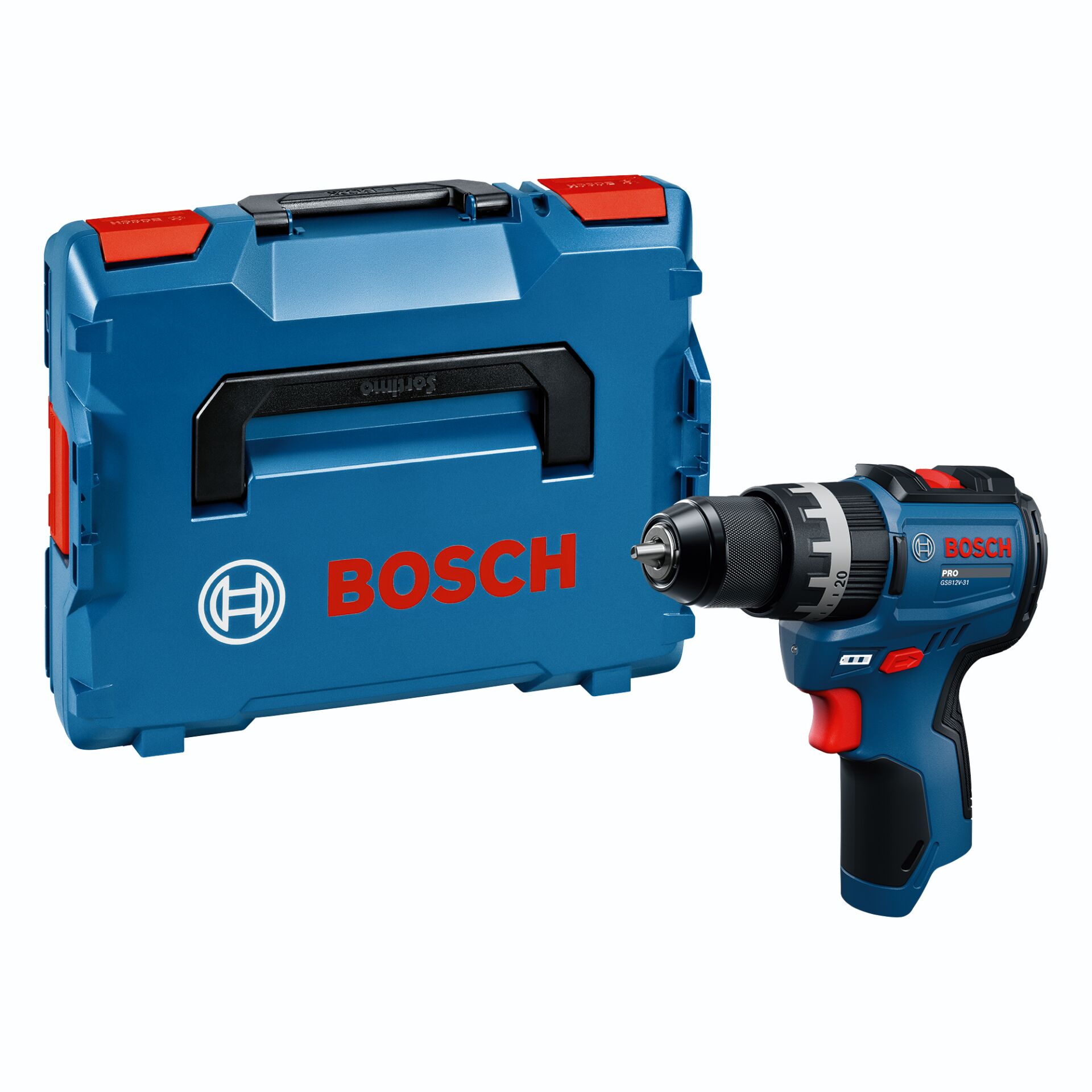 Akkuschrauber, Bohrmaschine, Koffer, Blau, Rot