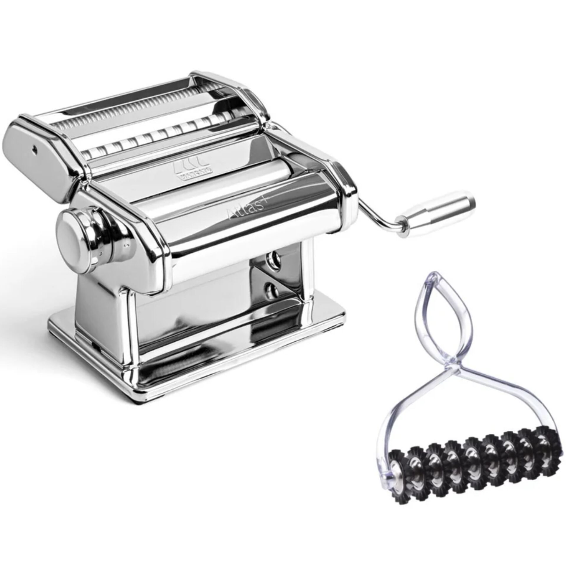 Pastamachine, Pasta Maker, Nudelmaschine, Knetstation, Pasta Roller, Nudelmaschine, Pasta-Drehmaschine, Chromstahl, Handkurbel, Pastamachine