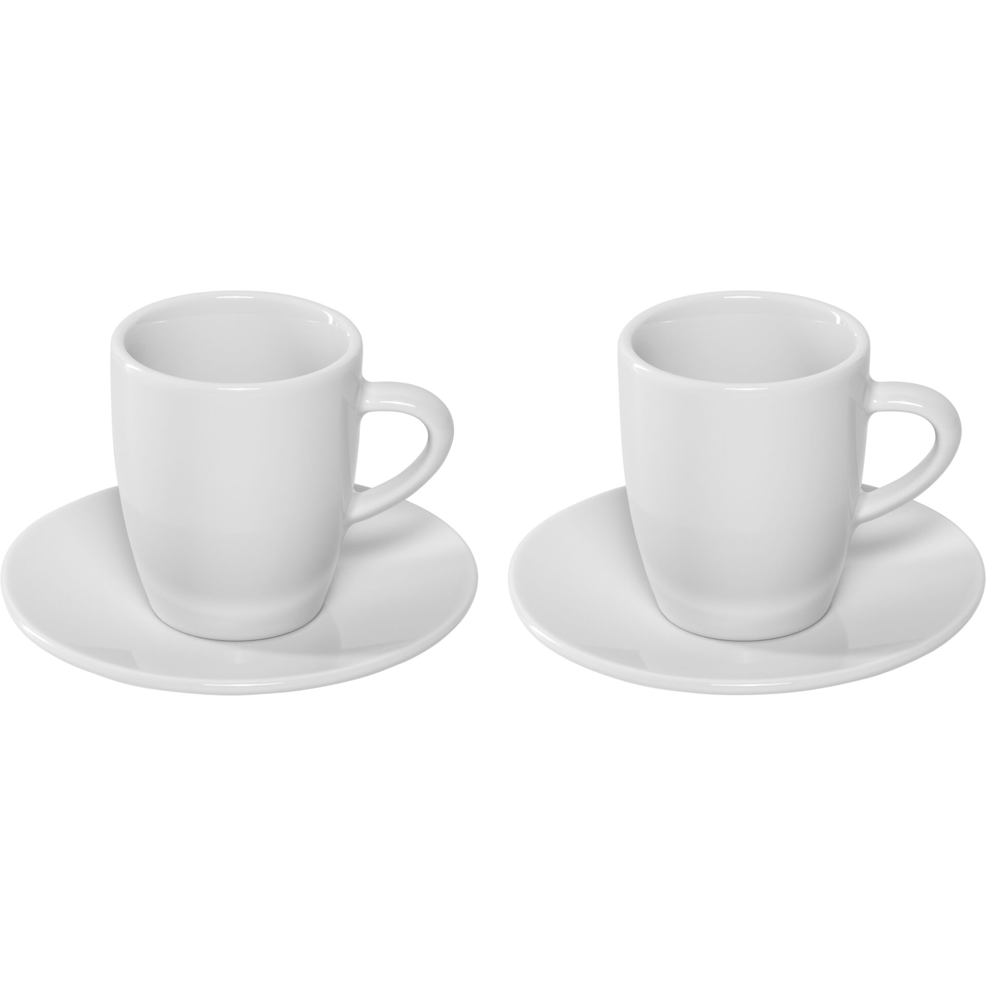 Kaffee-Set, Espresso-Tassen, Tassen, weiße Keramik, Doppelset