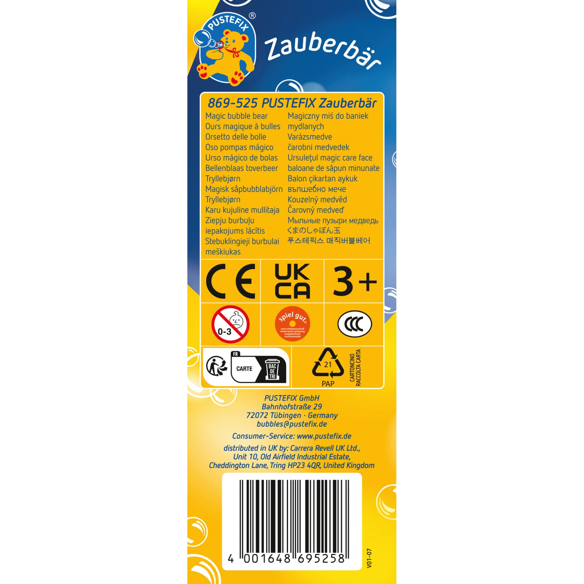 PusteFix, Zauberbar, Magic bubble bear, 3+, CE