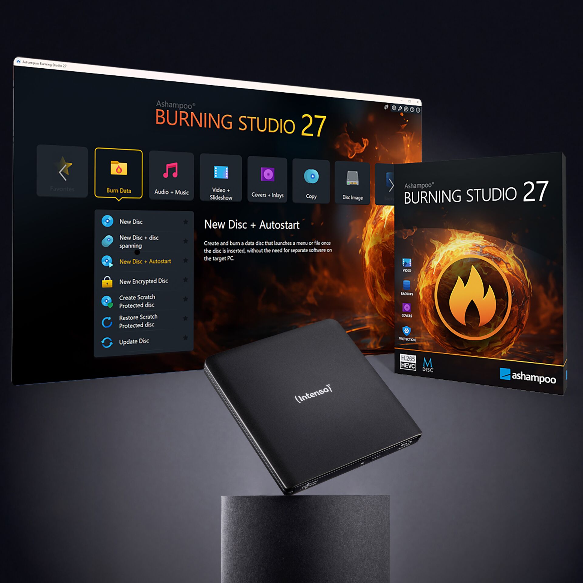 externale Festplatte, schwarz, portabel, usb-c, ashampoo-Burn-Data